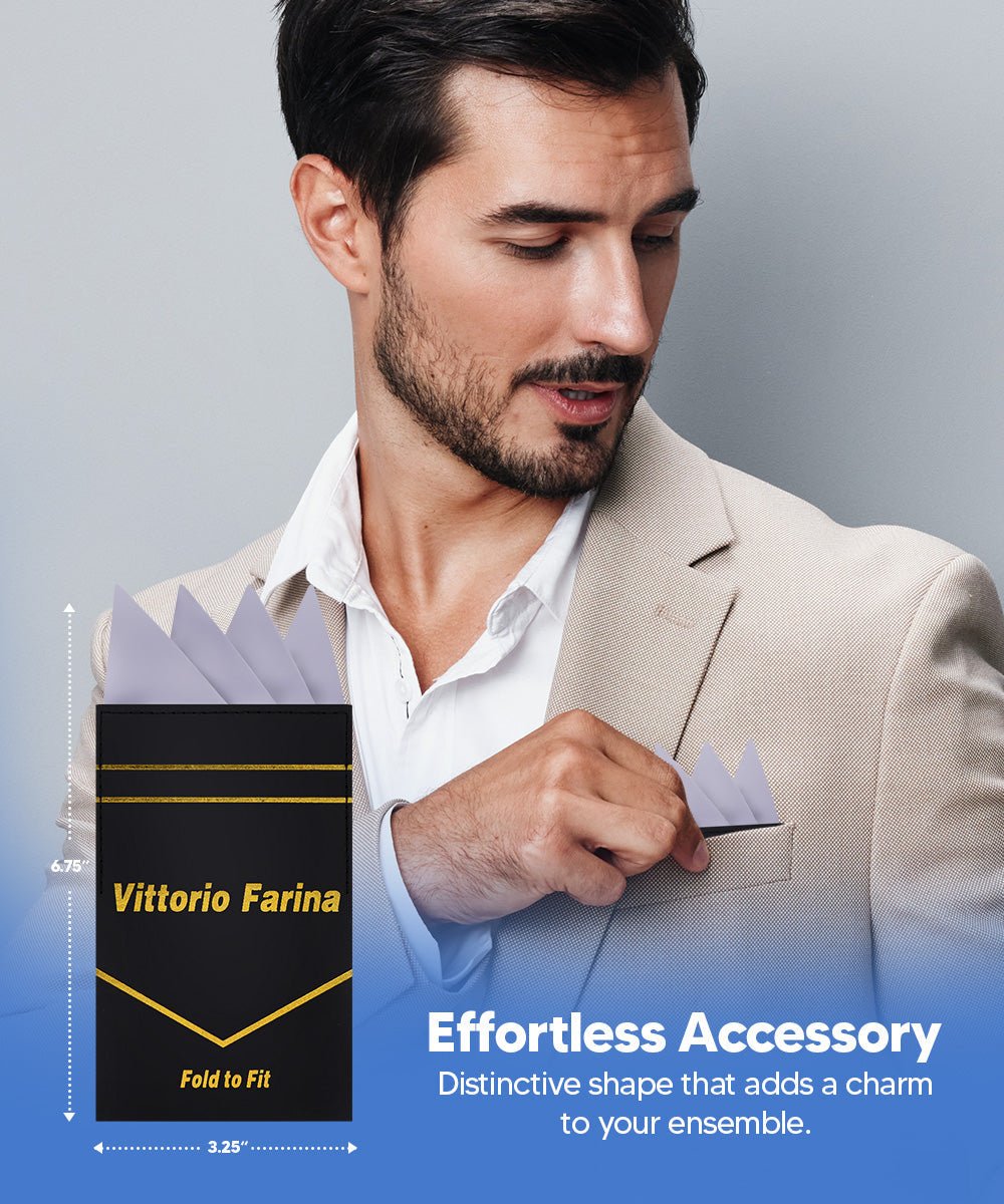 Vittorio Farina Men's Pre-Folded Pocket Square: Four-Point - Upscale Men's Fashion