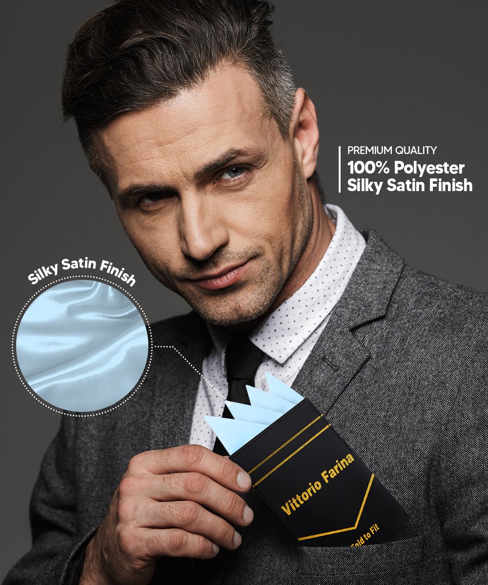 Vittorio Farina Men's Pre-Folded Pocket Square: Four-Point - Upscale Men's Fashion
