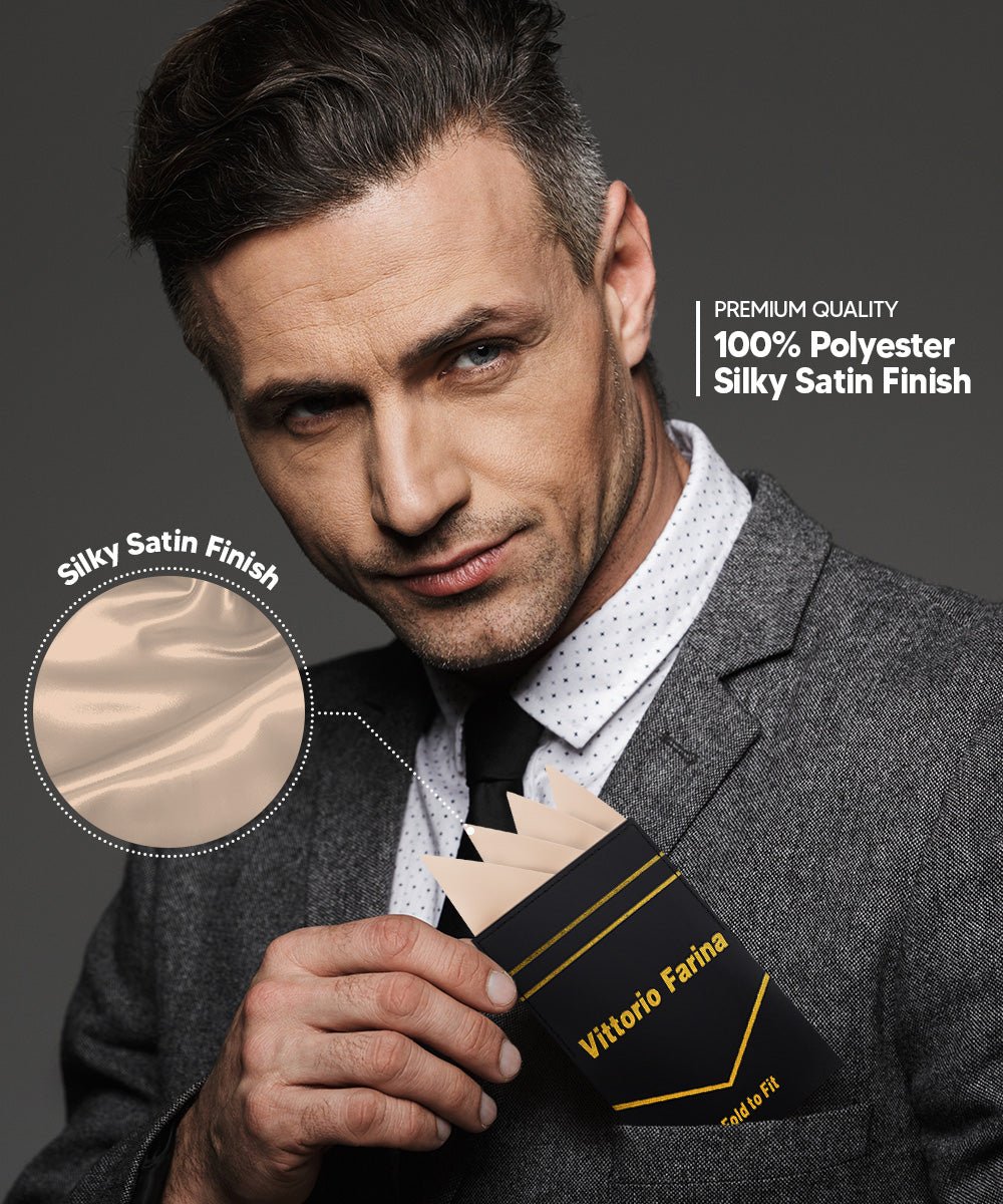 Vittorio Farina Men's Pre-Folded Pocket Square: Four-Point - Upscale Men's Fashion
