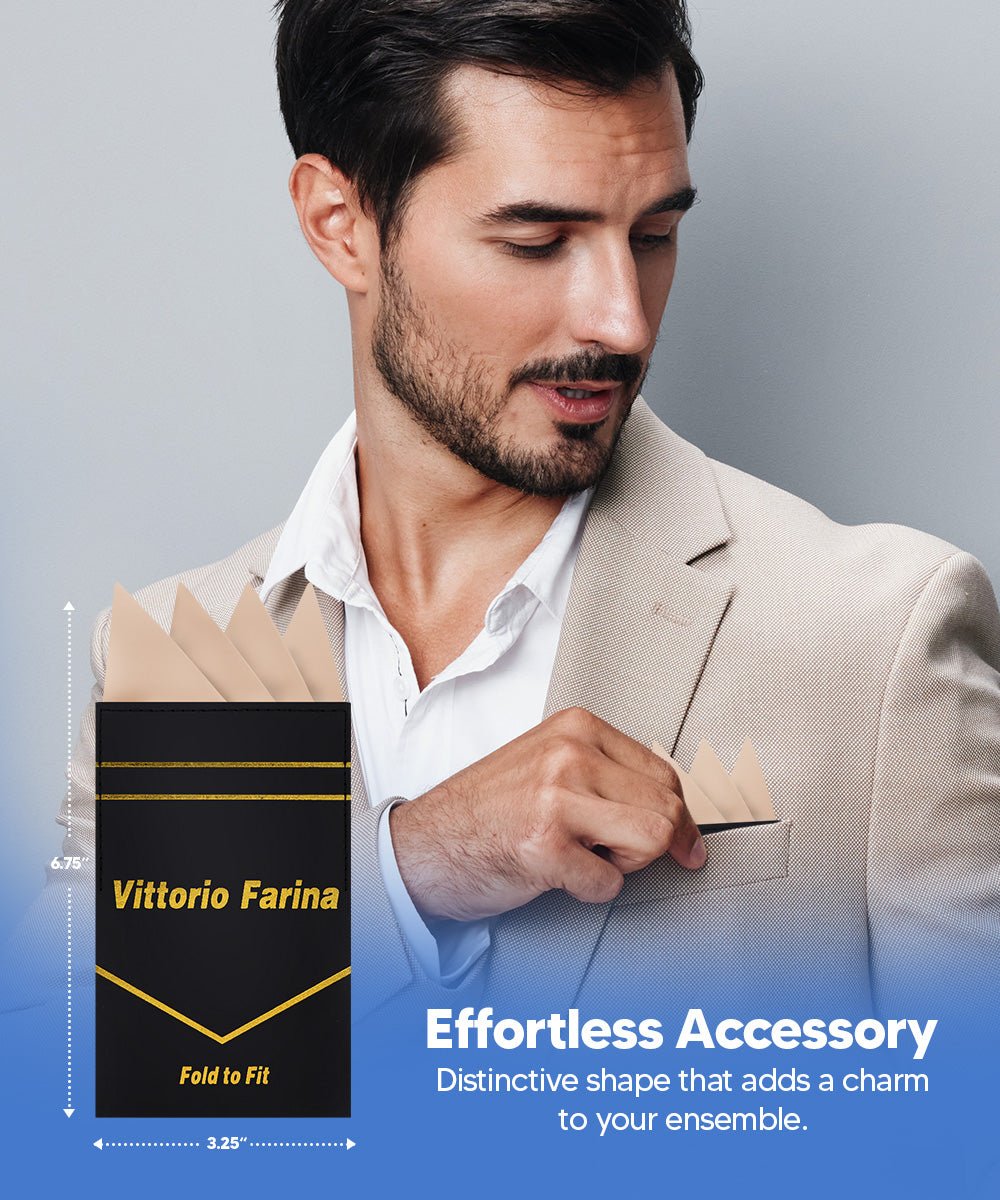Vittorio Farina Men's Pre-Folded Pocket Square: Four-Point - Upscale Men's Fashion