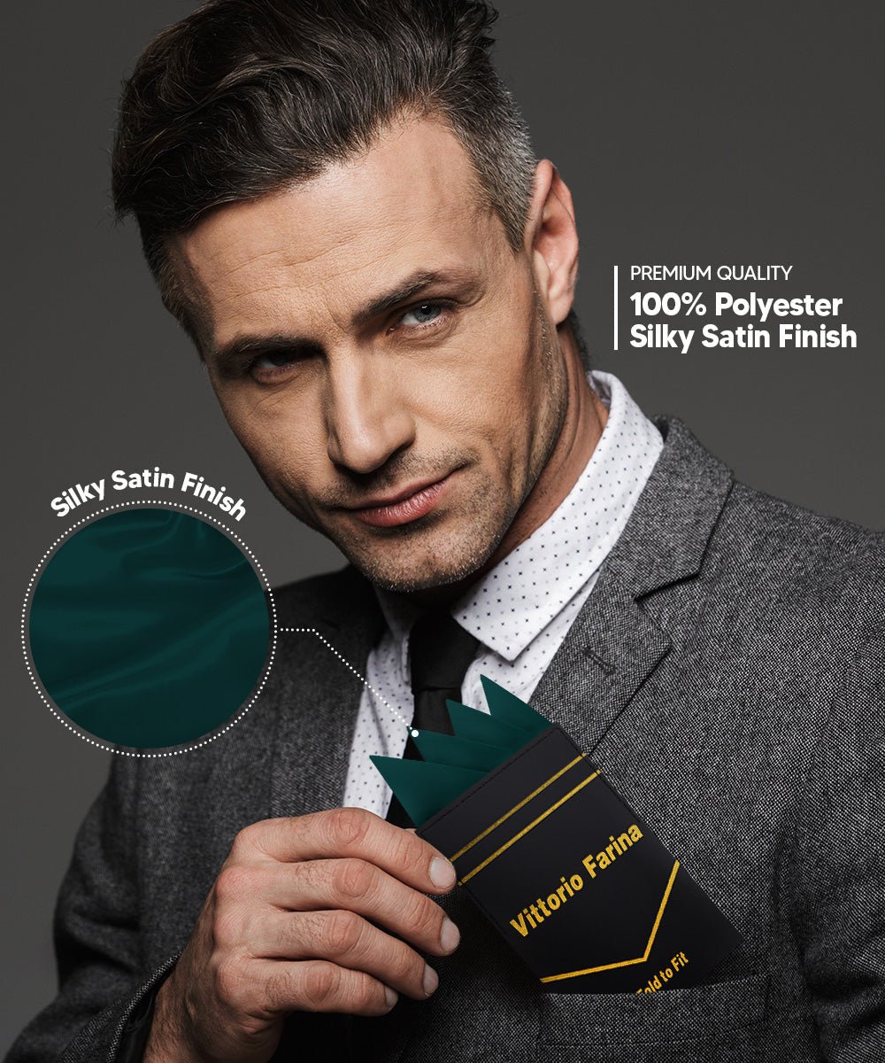 Vittorio Farina Men's Pre-Folded Pocket Square: Four-Point - Upscale Men's Fashion