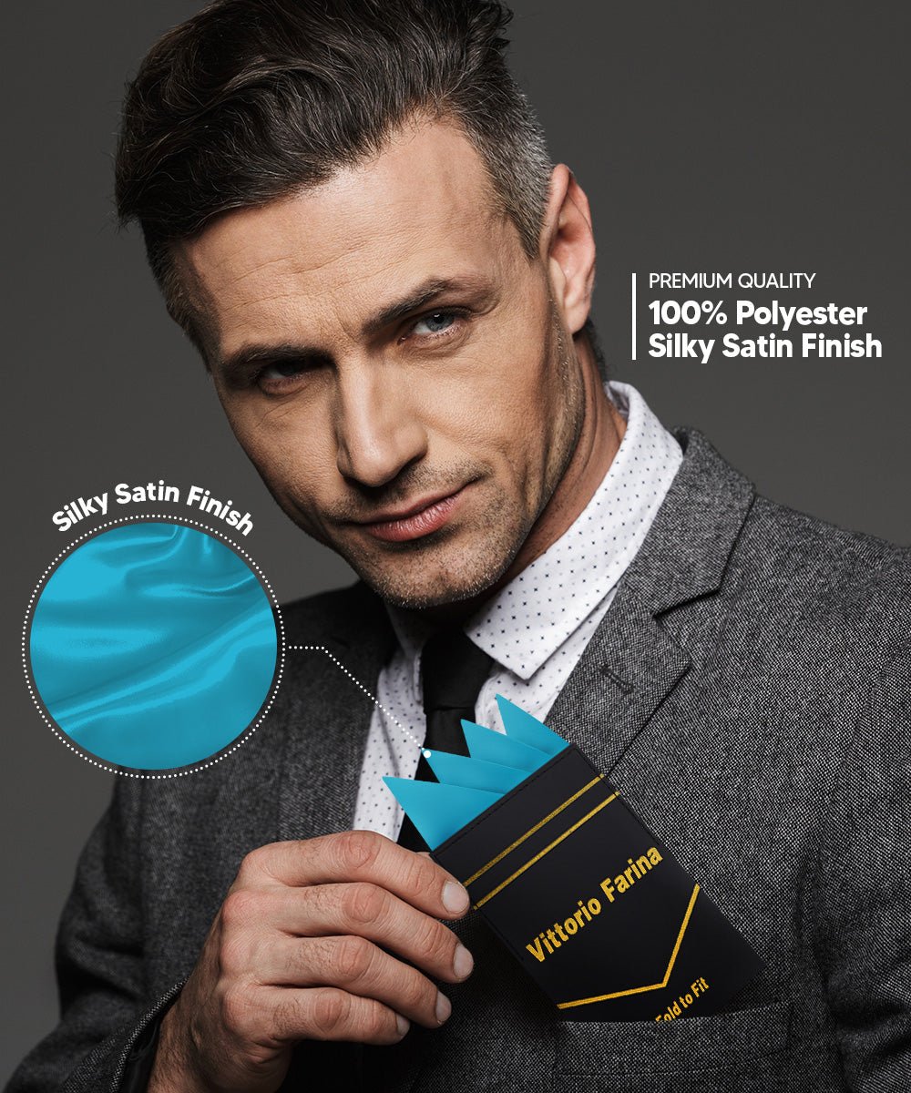 Vittorio Farina Men's Pre-Folded Pocket Square: Four-Point - Upscale Men's Fashion