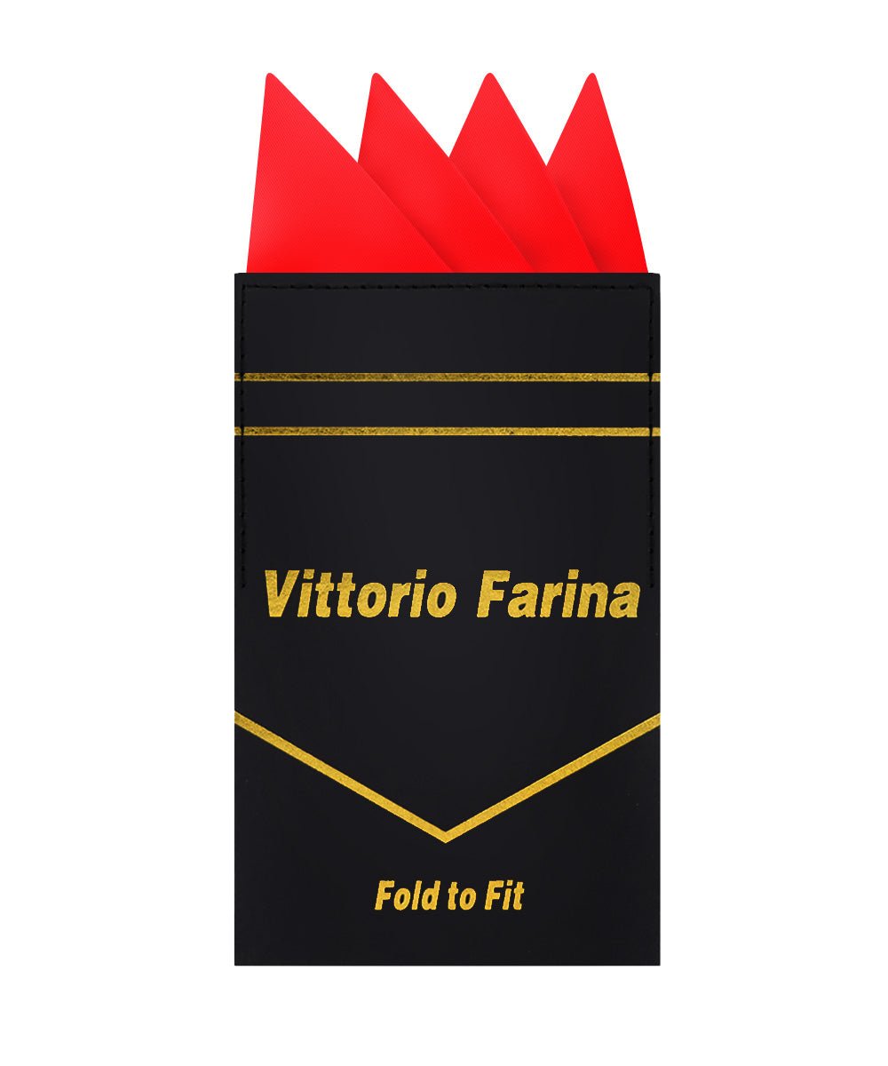 Vittorio Farina Men's Pre-Folded Pocket Square: Four-Point - Upscale Men's Fashion