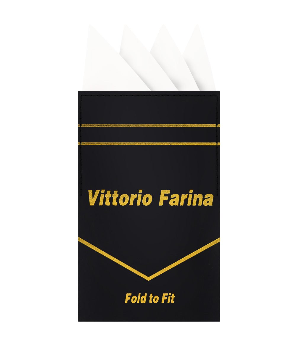 Vittorio Farina Men's Pre-Folded Pocket Square: Four-Point - Upscale Men's Fashion