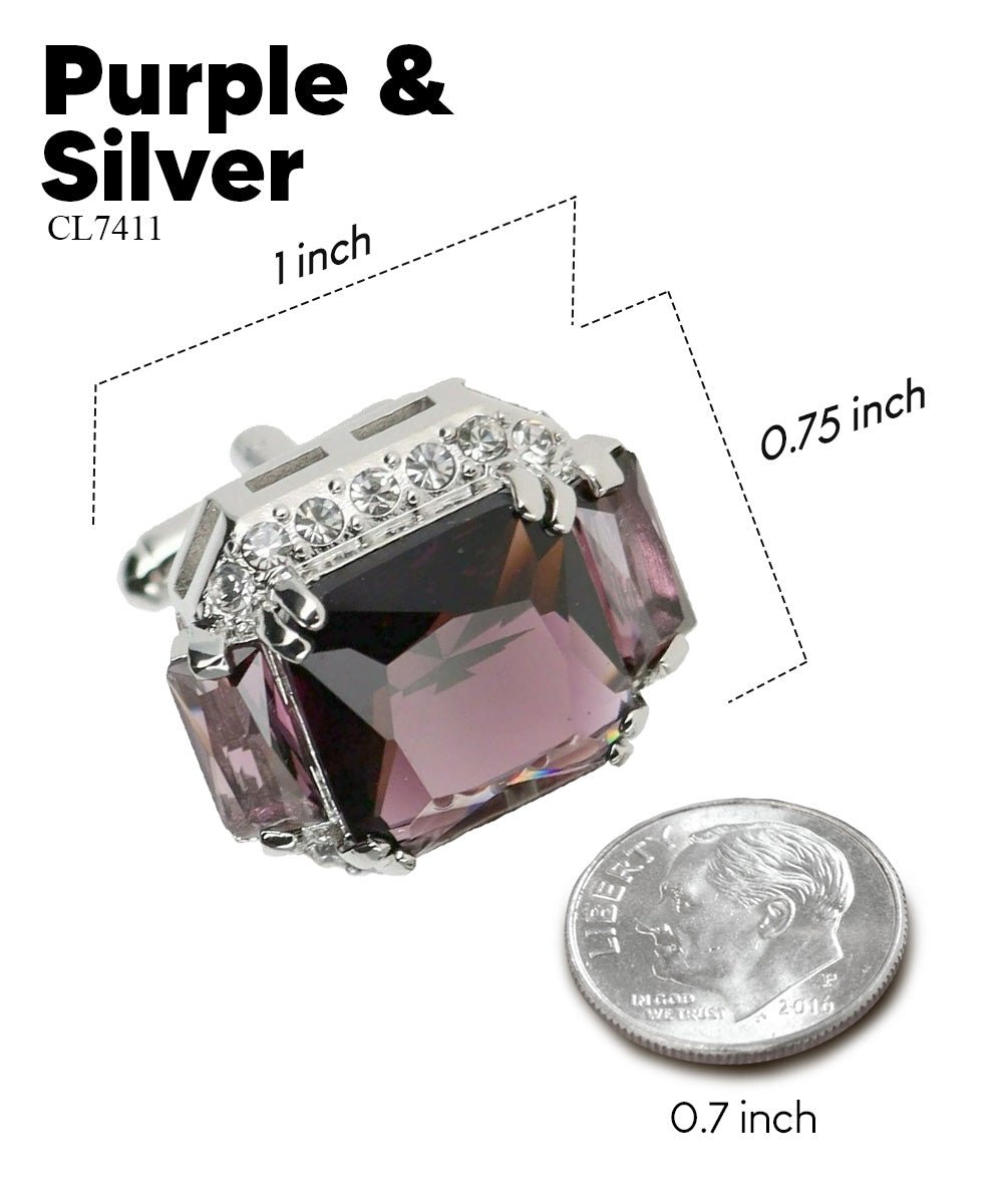 Vittorio Vico – Rectangular Diamond-Flanked Crystal Cufflinks - Upscale Men's Fashion