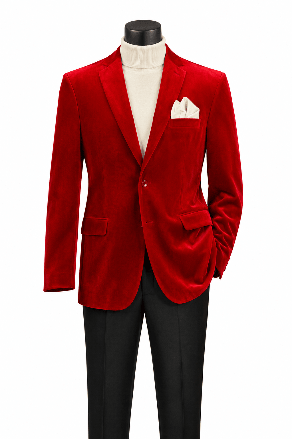 Red Regular Fit Velvet Blazer-Orsini Collection - Upscale Men's Fashion