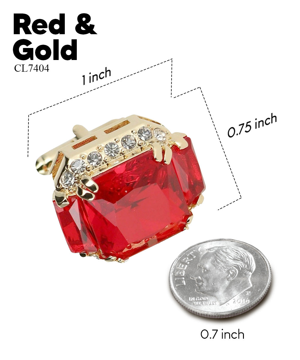 Vittorio Vico – Rectangular Diamond-Flanked Crystal Cufflinks