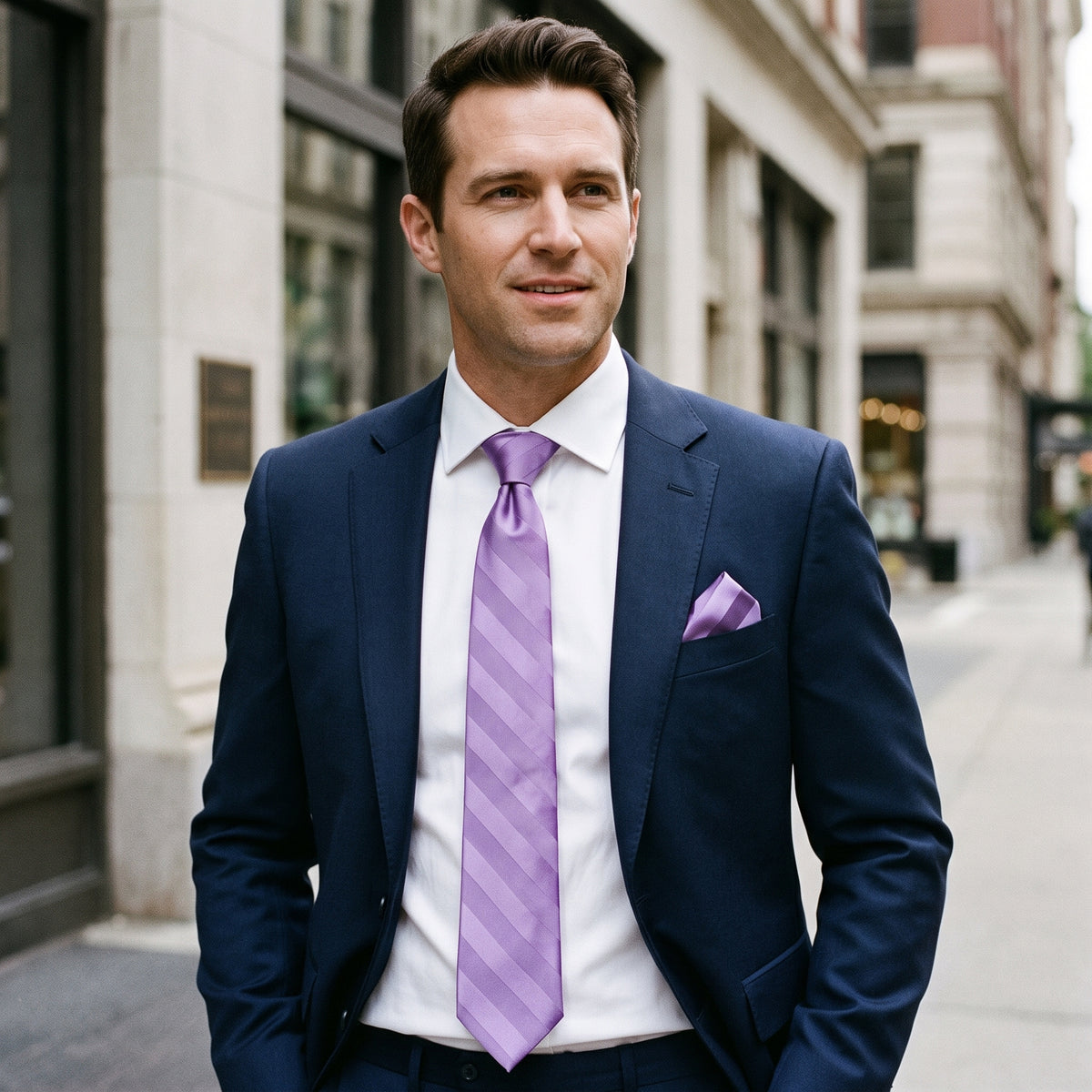 Stacy Adams Men's Grape Tonal Stripe Tie & Pocket Square Set – Liam - Upscale Men's Fashion