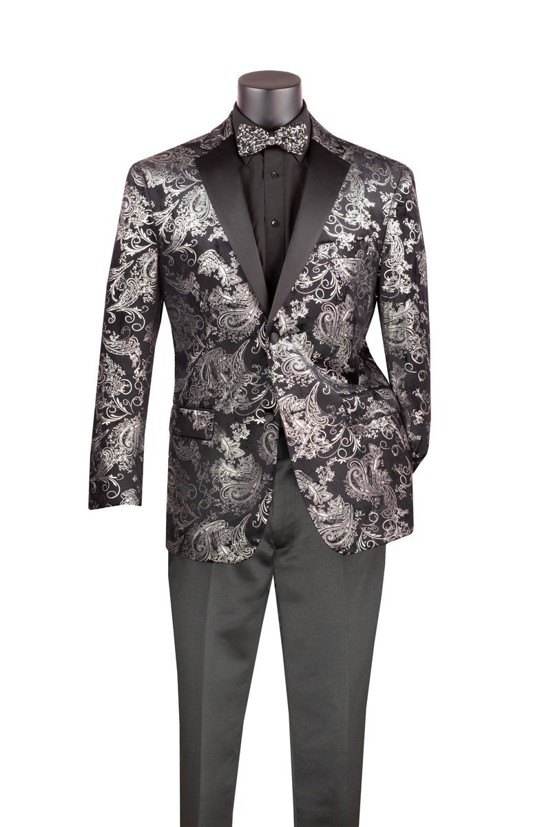 Black & Silver Velvet Dinner Jacket – Monarch Collection - Upscale Men's Fashion