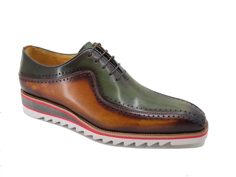Stylish Two-Tone Brogue Oxford - Upscale Men's Fashion
