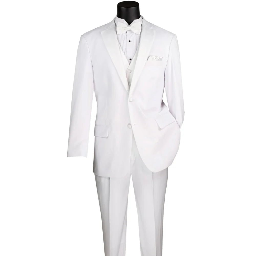 White 3-Piece Regular Fit Tuxedo Suit – Regal Collection - Upscale Men's Fashion