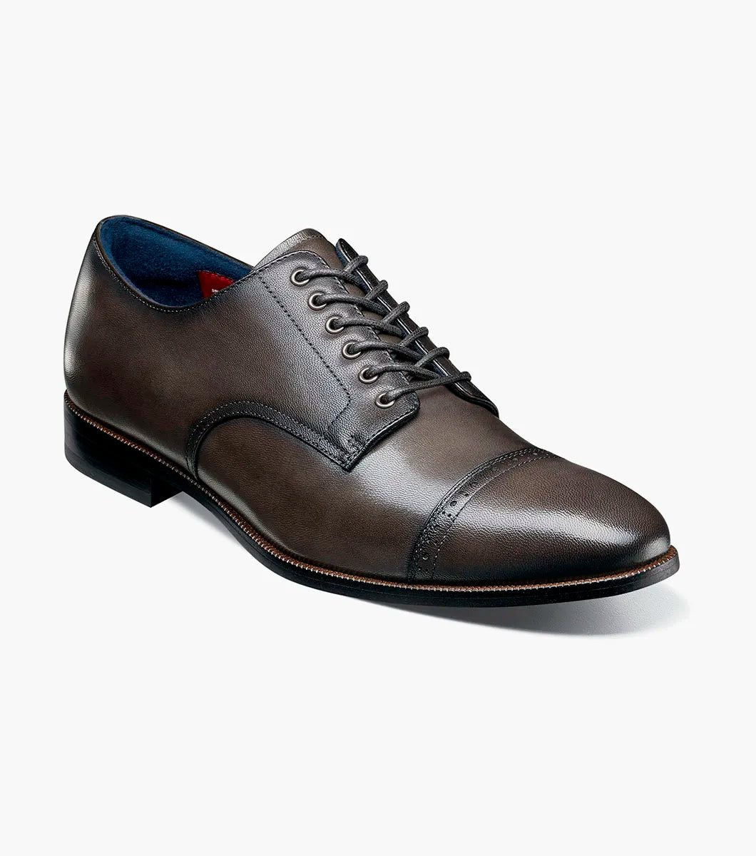 Stacy Adams William Cap Toe Oxford in Grey- Versatile and Stylish Leather Shoes - Upscale Men's Fashion
