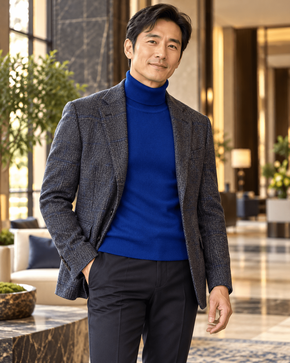 Men's Turtleneck Sweater color Amethyst - Upscale Men's Fashion