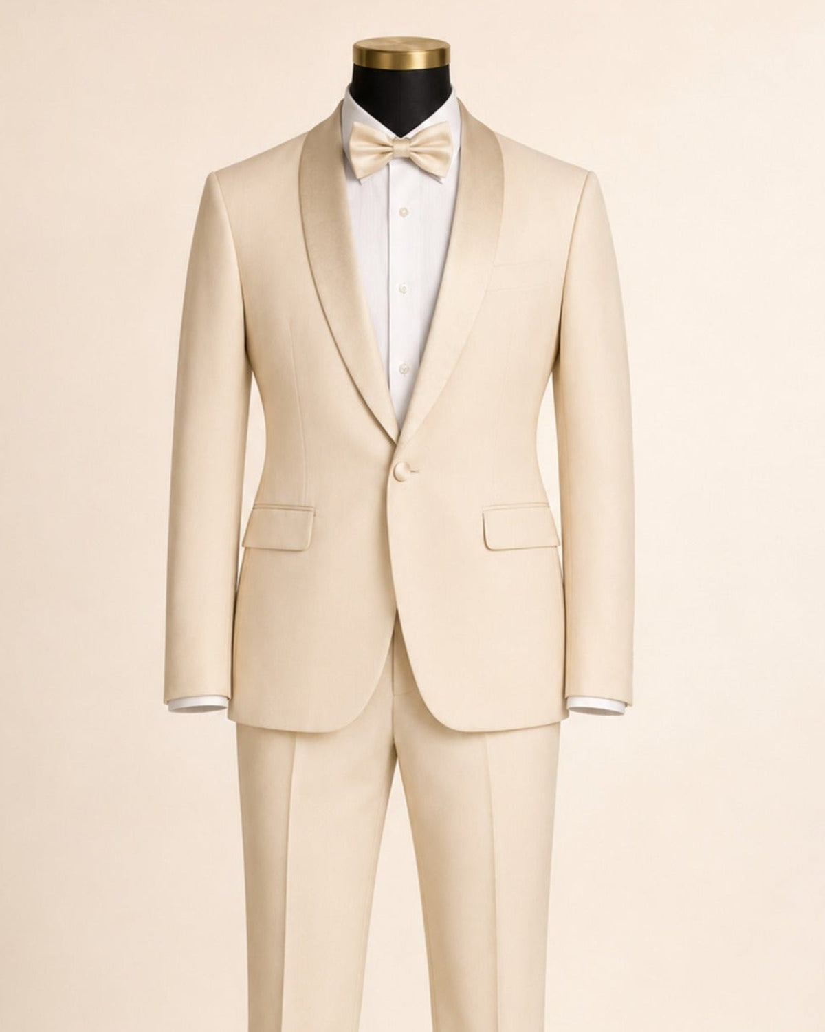 Men's Champagne Beige Slim Fit 2-Piece Shawl Lapel Tuxedo – Aurelio Collection - Upscale Men's Fashion