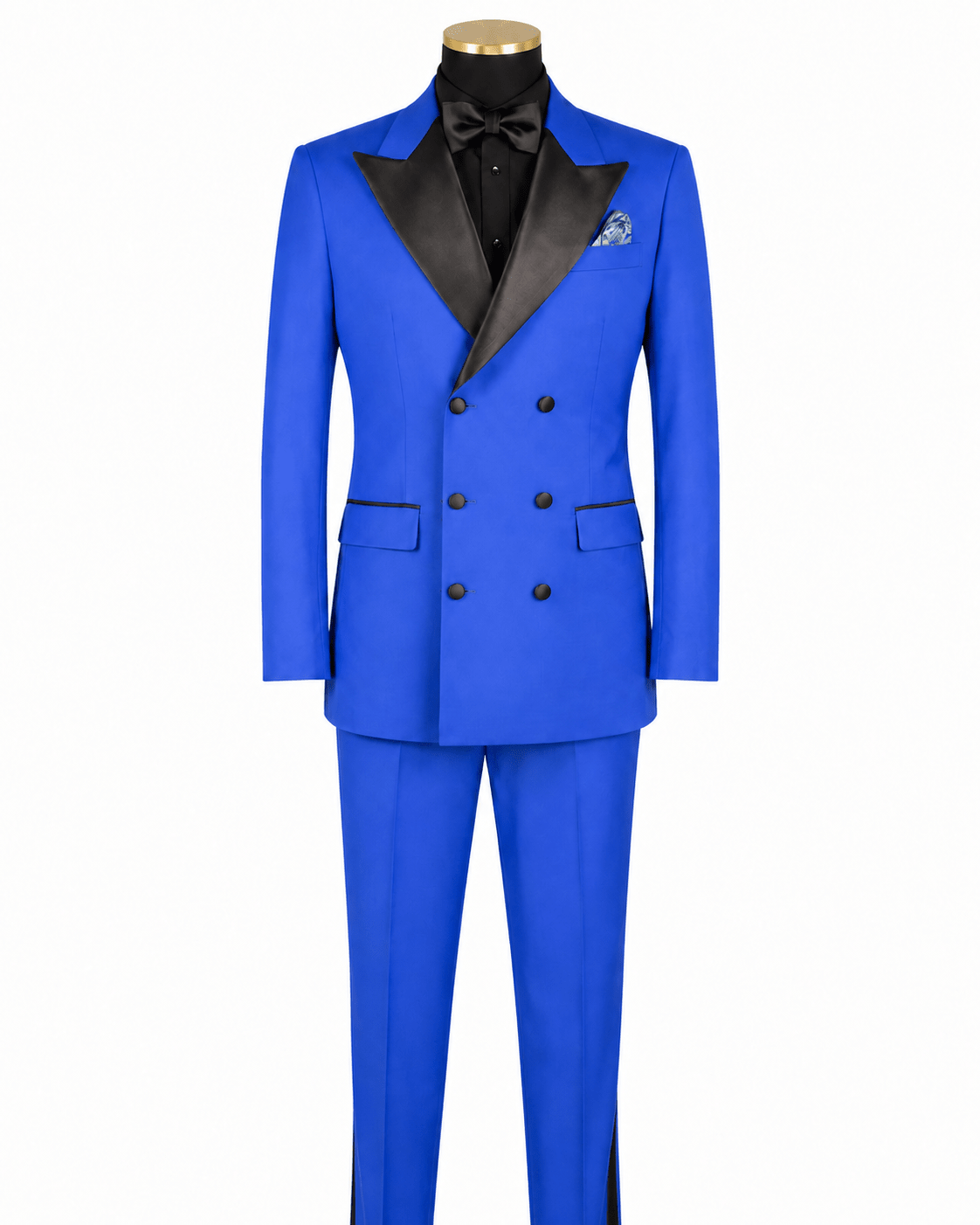 Men’s Royal Blue Modern Fit 2-Piece Double-Breasted Tuxedo – Bellavaro Collection - Upscale Men's Fashion