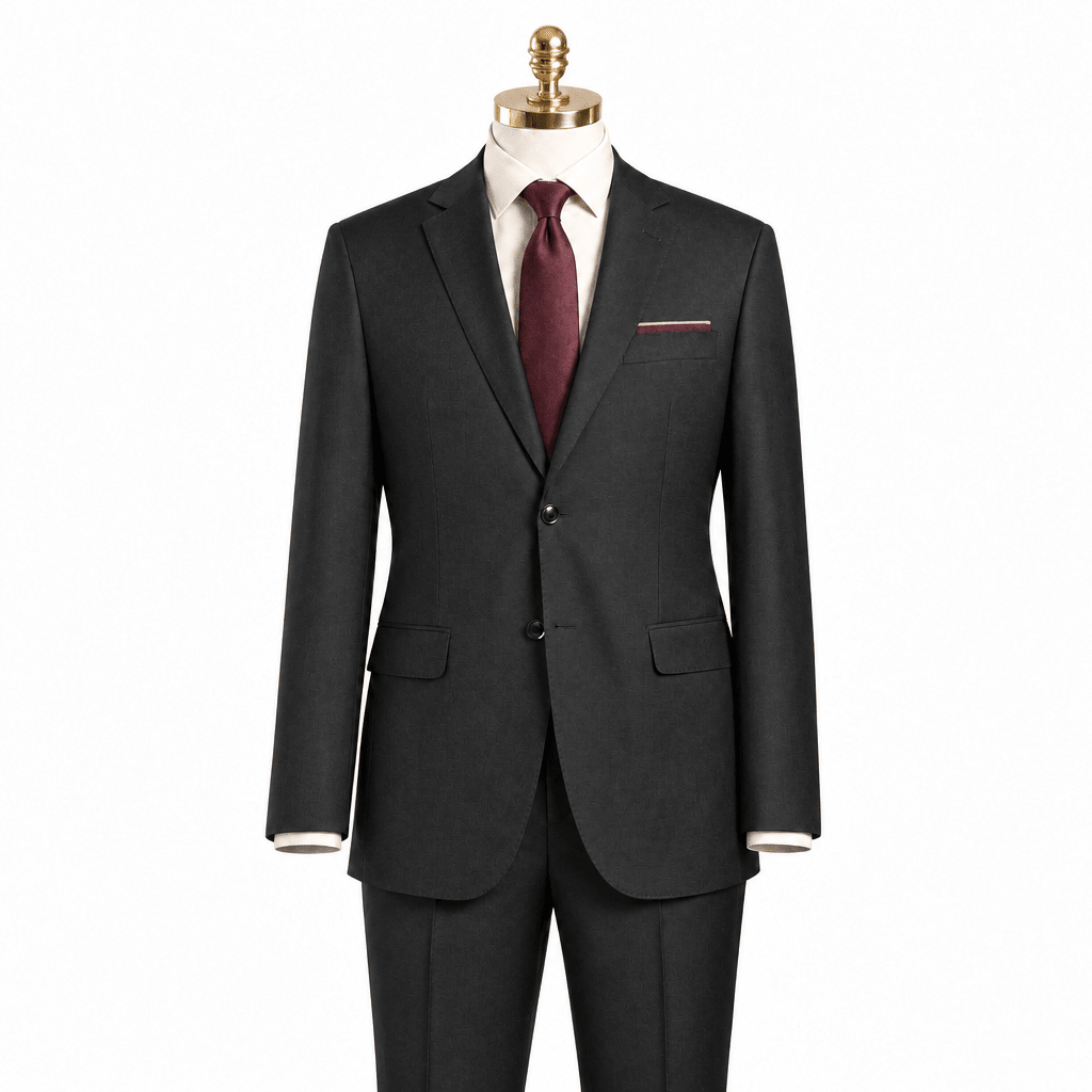 Men's Black Super 100s Wool Modern Fit 2-Piece Suit – Cremona Collection - Upscale Men's Fashion