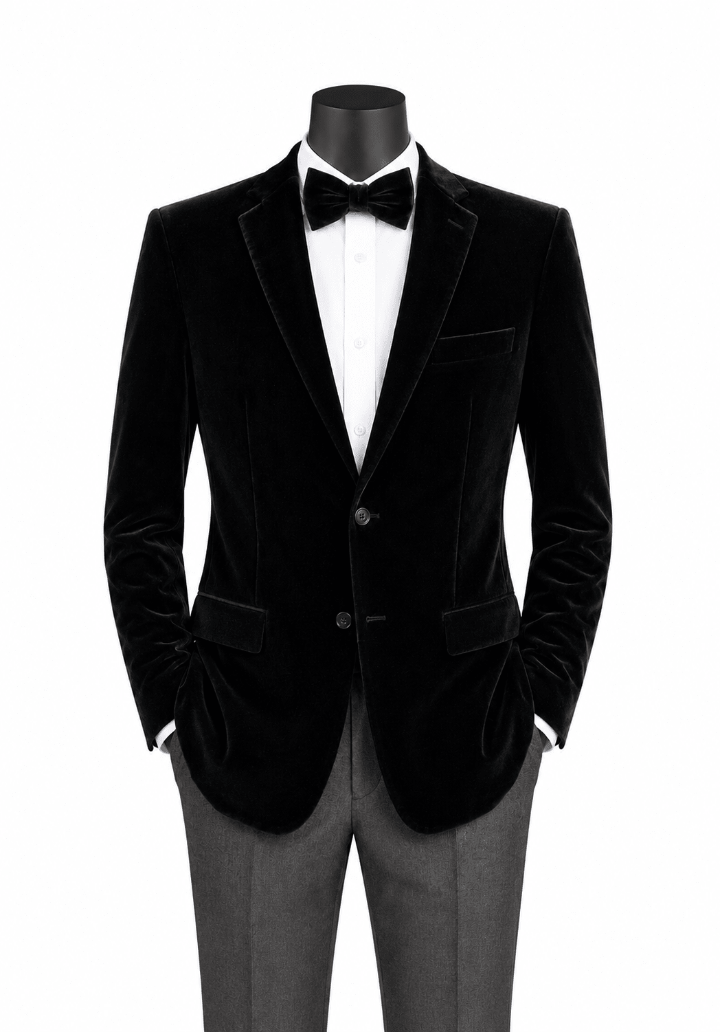 Black Regular Fit Velvet Blazer-Orsini Collection - Upscale Men's Fashion