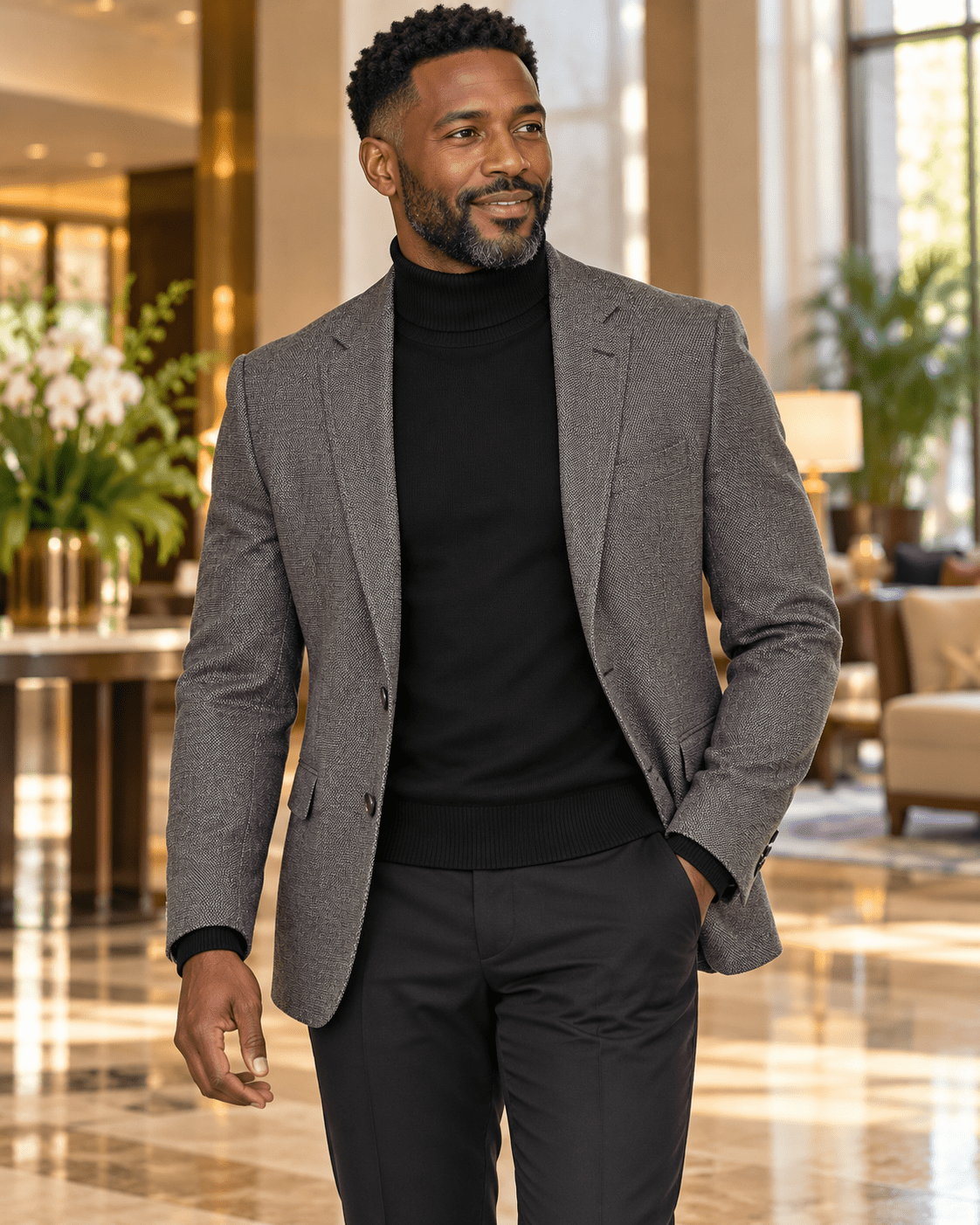 Men's Turtleneck Sweater color Black - Upscale Men's Fashion