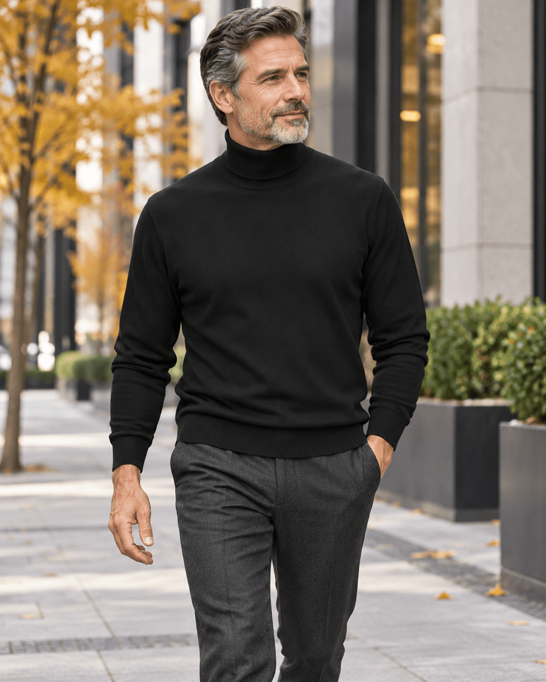 Men's Turtleneck Sweater color Black - Upscale Men's Fashion