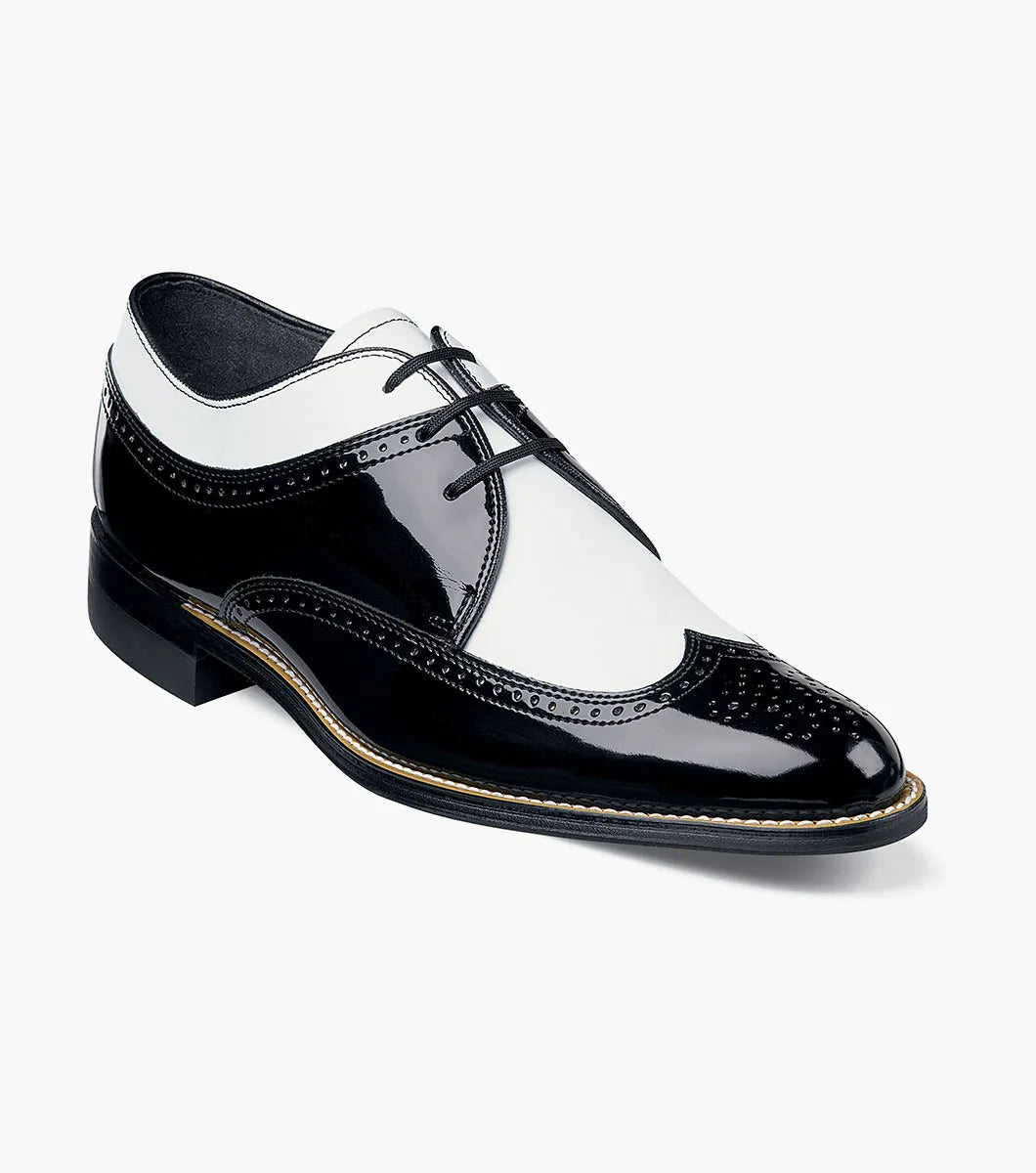 Black & White Spectator Wingtip Oxford Dress Shoes
