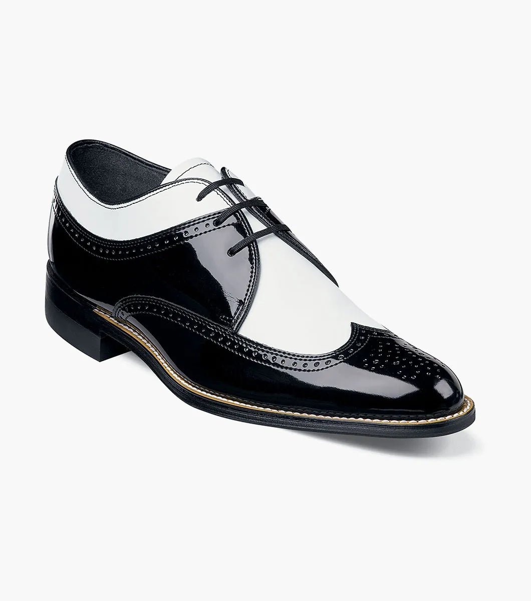 Black & White Spectator Wingtip Oxford Dress Shoes - Upscale Men's Fashion