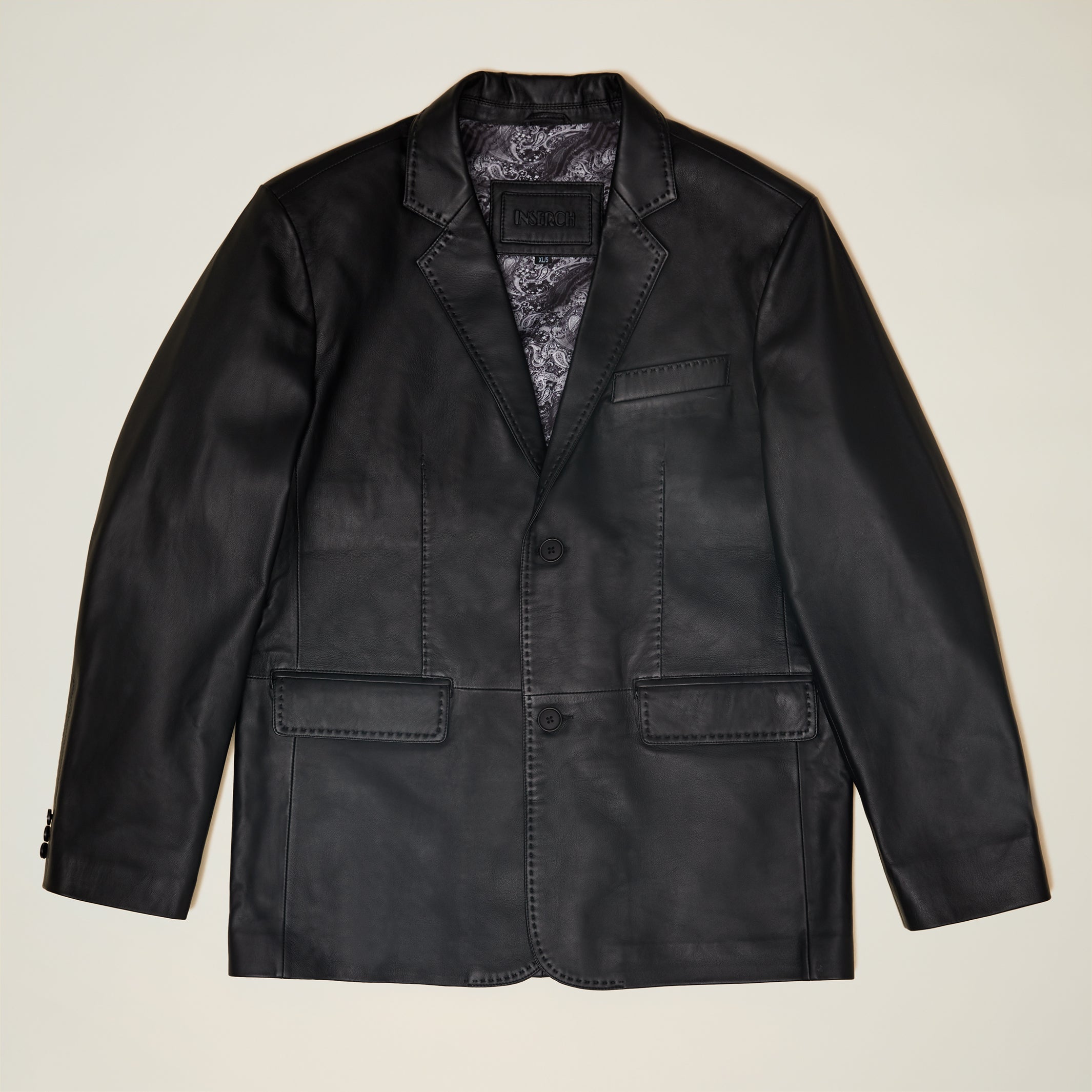 black Men’s 100% lamb leather blazer in pine green – modern fit luxury jacket from Upscale Men’s Fashion.