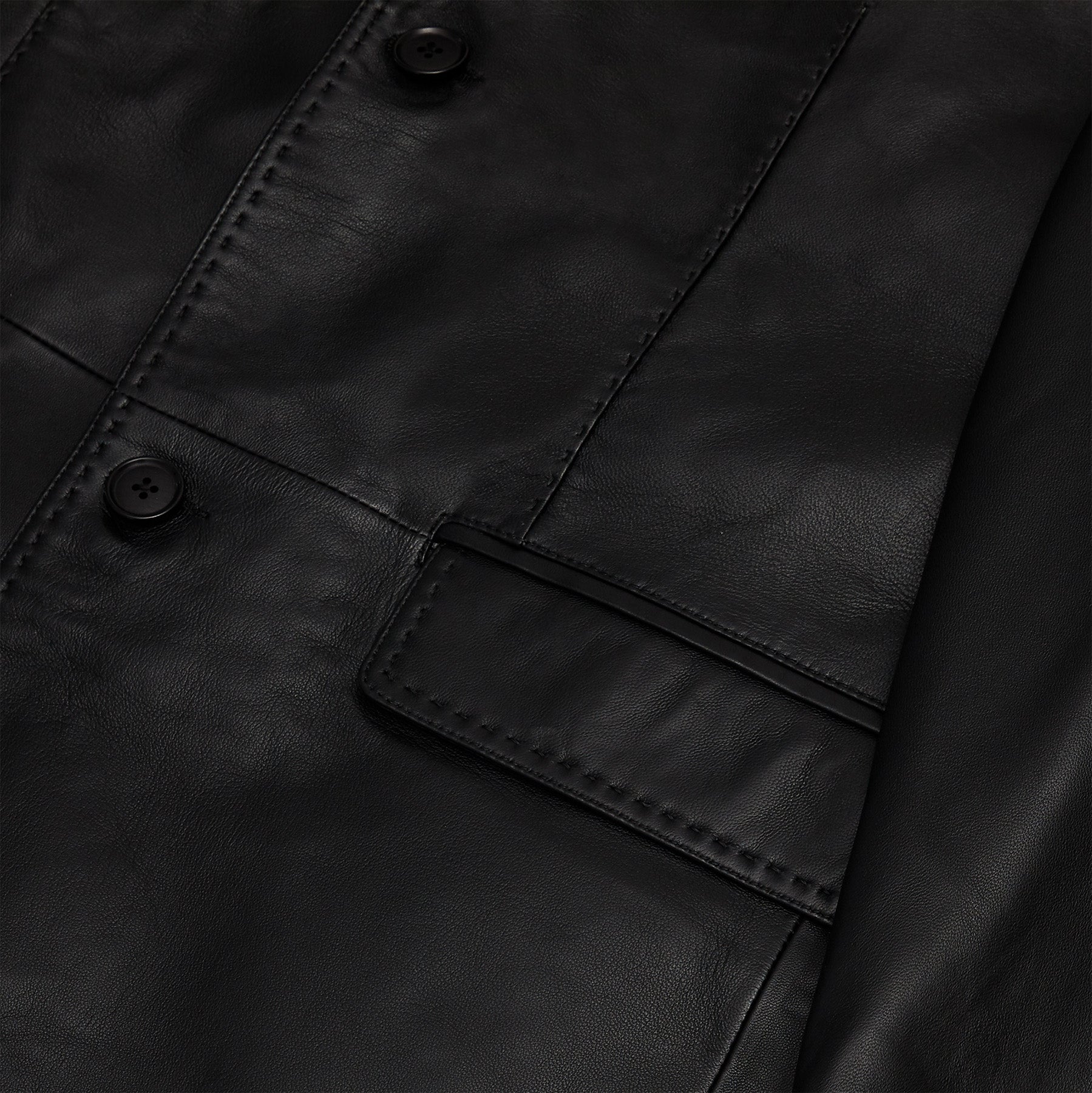 black Men’s 100% lamb leather blazer in pine green – modern fit luxury jacket from Upscale Men’s Fashion close look