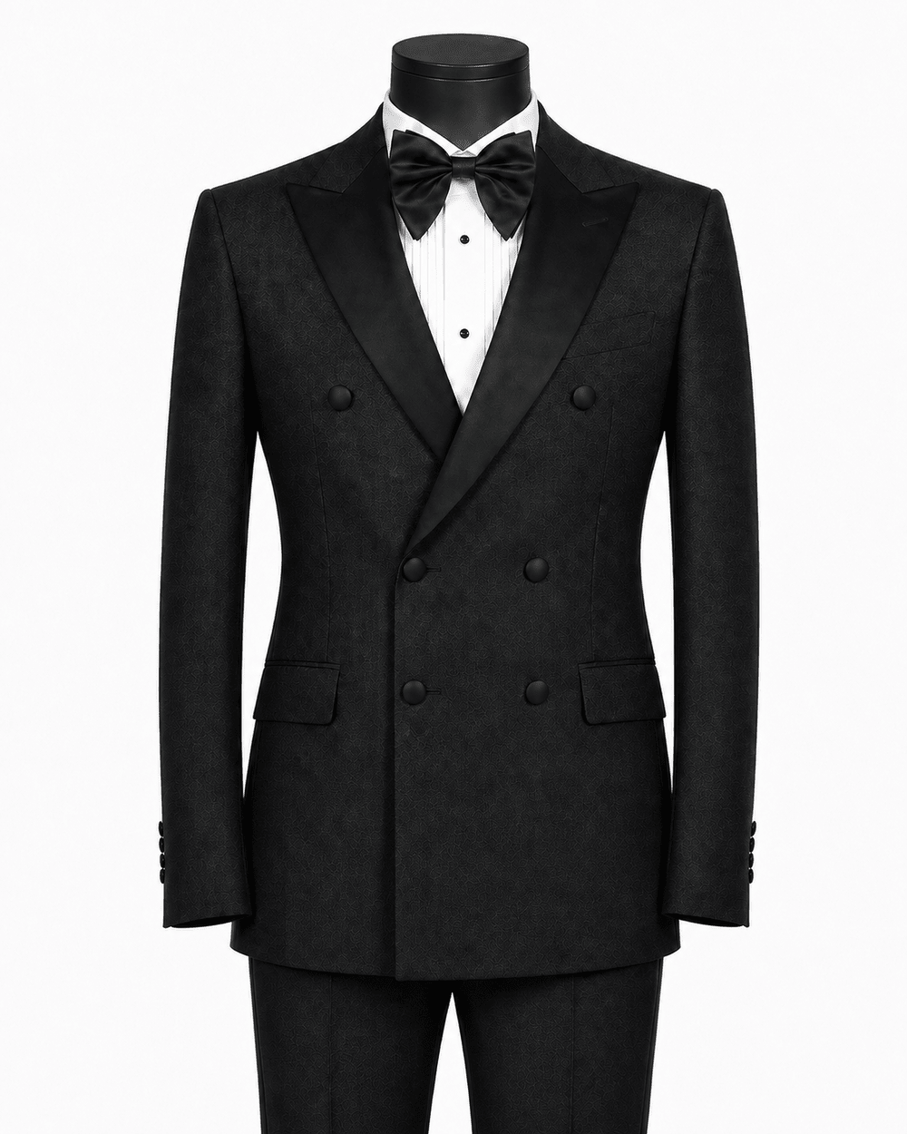 Men's Black Modern Fit Double-Breasted 2-Piece Tuxedo – Castello Collection - Upscale Men's Fashion