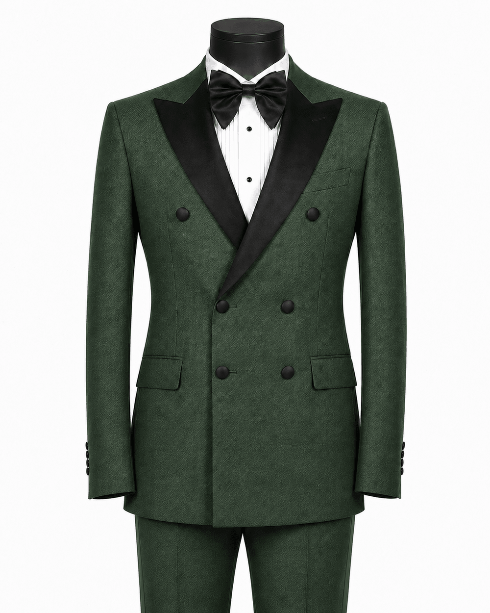 Men's Hunter Green Modern Fit Double-Breasted 2-Piece Tuxedo – Castello Collection - Upscale Men's Fashion