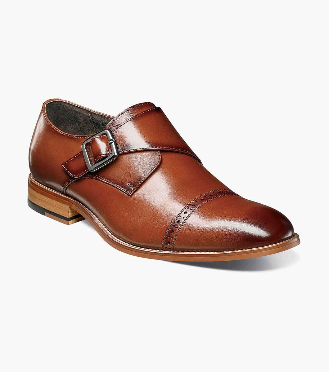 Desmond Cap Toe Monk Strap Dress Shoe – Cognac - Upscale Men's Fashion