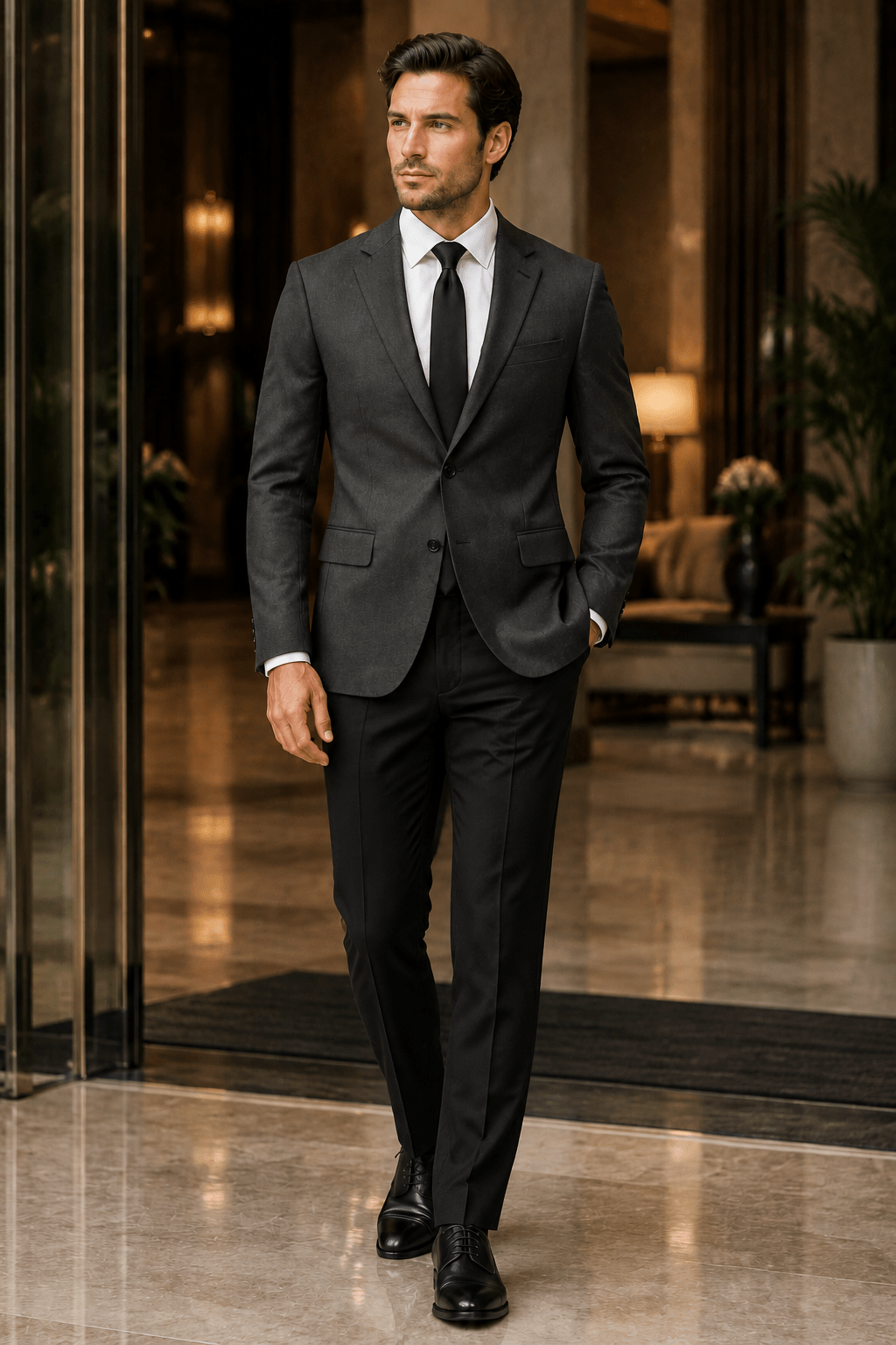 Ferera Collection Men's Dark Gray Slim Fit Suit Jacket - Upscale Men's Fashion