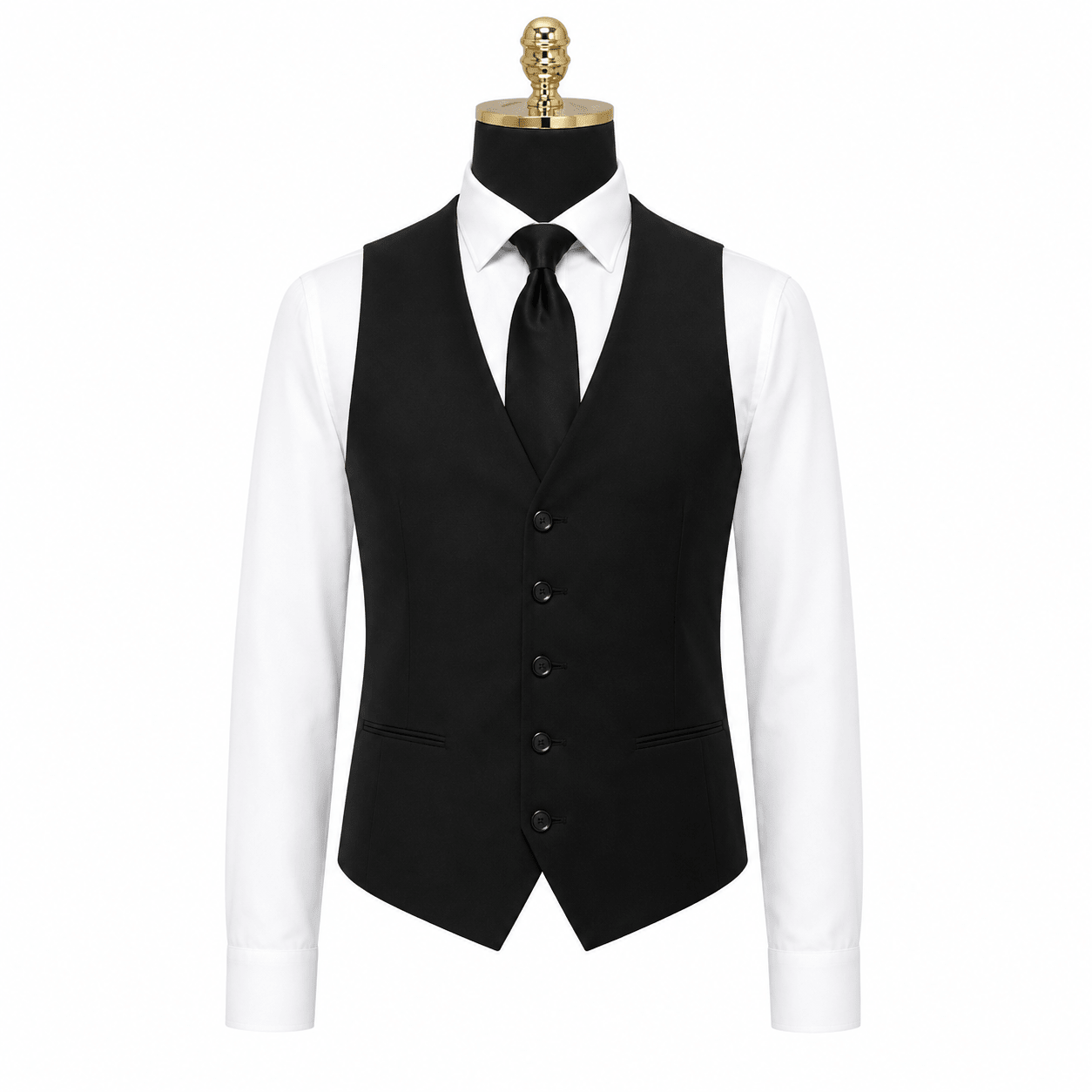 Ferera Collection Men's Black Modern Fit Suit Vest - Upscale Men's Fashion