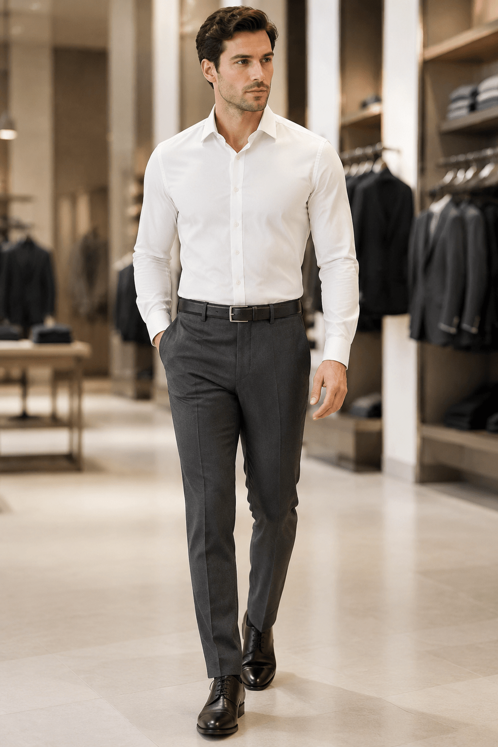 Ferera Collection – Modern Fit Dark Grey Suit Pants - Upscale Men's Fashion