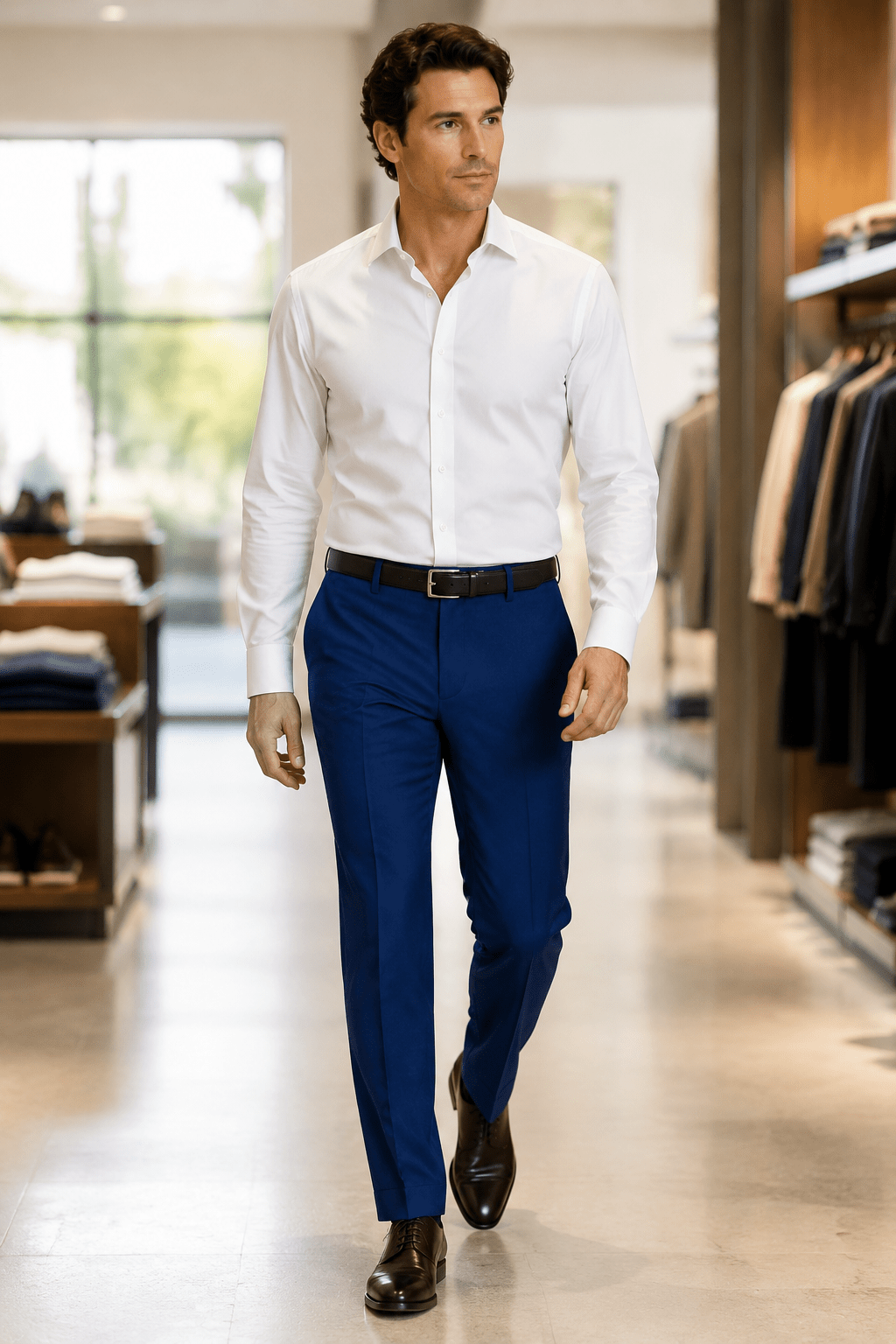 Ferera Collection Men's French Blue Modern Fit Suit Pants - Upscale Men's Fashion