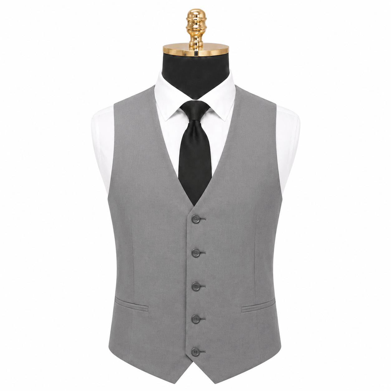 Ferera Collection Men's Light Gray Modern Fit Suit Vest - Upscale Men's Fashion