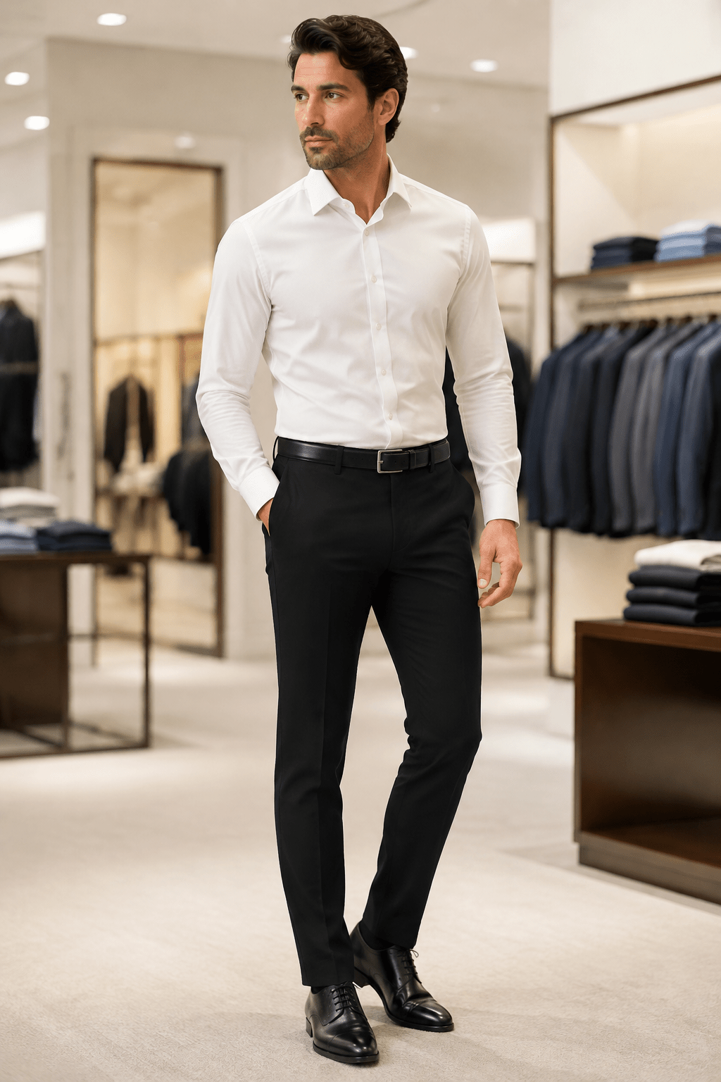 Ferera Collection Men's Black Slim Fit Suit Pants - Upscale Men's Fashion