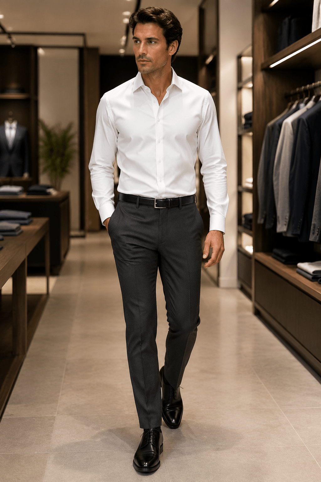 Ferera Collection Men's Dark Gray Slim Fit Suit Pants - Upscale Men's Fashion
