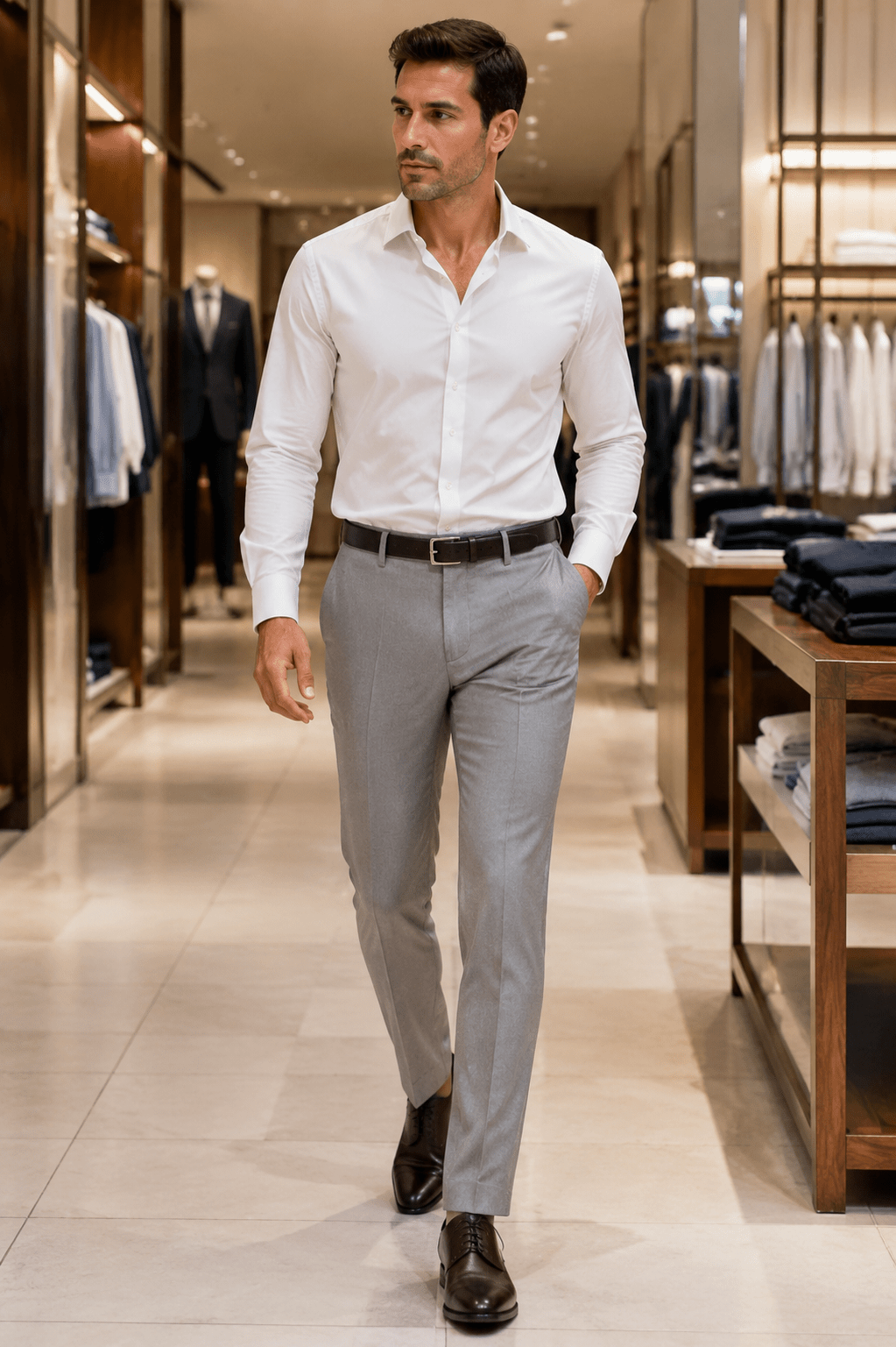 Ferera Collection Men's Light Gray Slim Fit Suit Pants - Upscale Men's Fashion