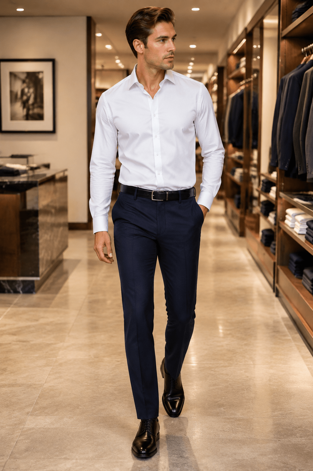Ferera Collection Men's Navy Slim Fit Suit Pants - Upscale Men's Fashion