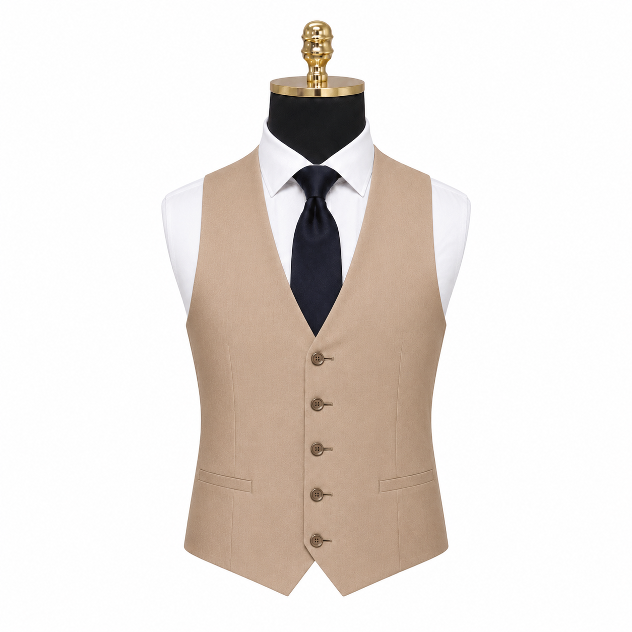 Ferera Collection Men's Tan Slim Fit Suit Vest