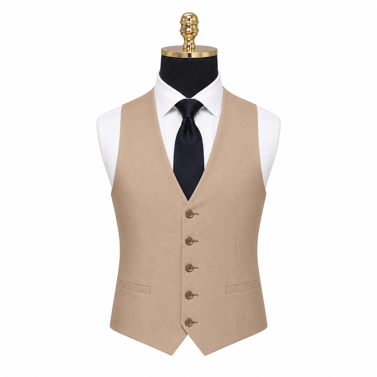 Ferera Collection Men's Tan Slim Fit Suit Vest - Upscale Men's Fashion