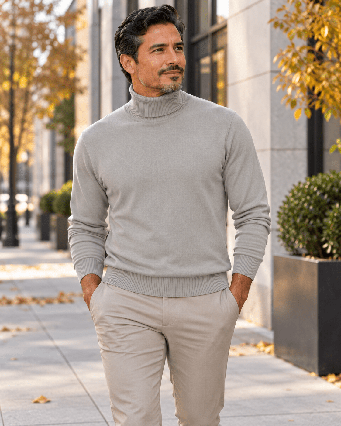 Men's Turtleneck Sweater color Gray - Upscale Men's Fashion