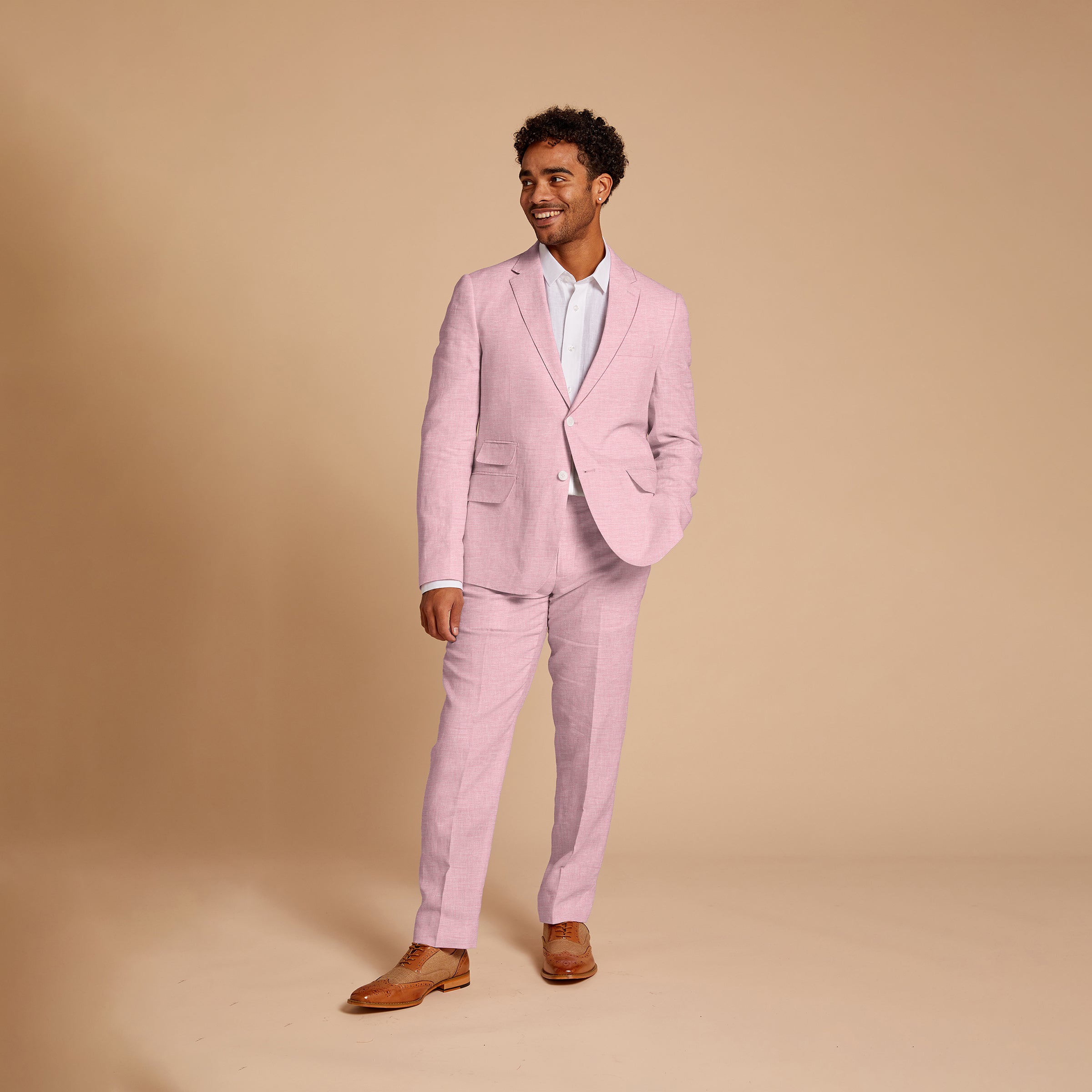 inserch desert rose slim fit linen jacket