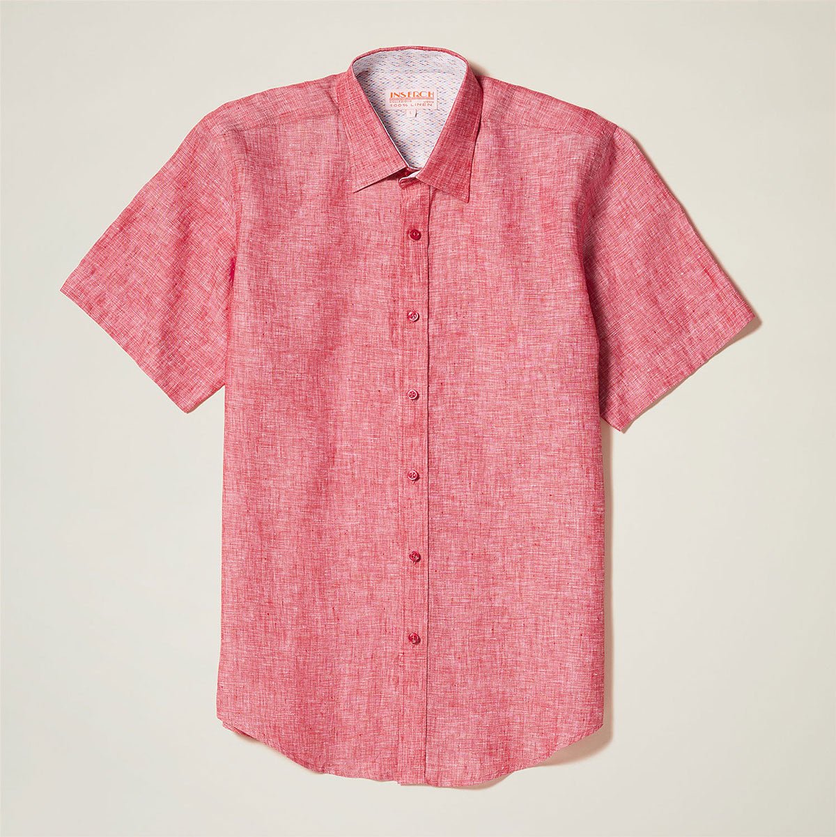 Inserch Men’s Short Sleeve Shirt – 100% Premium Linen - Upscale Men's Fashion