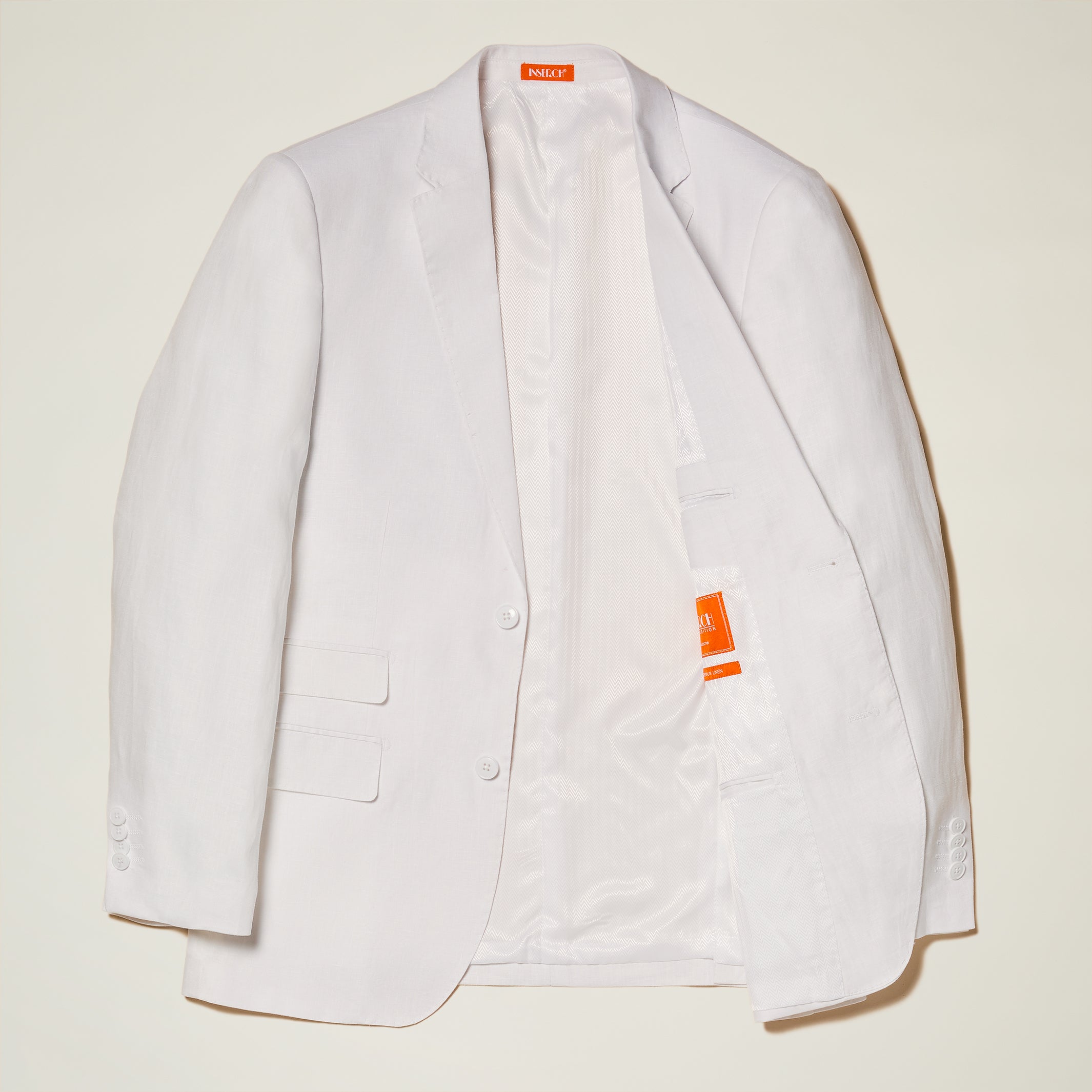 inserch white slim fit linen jacket