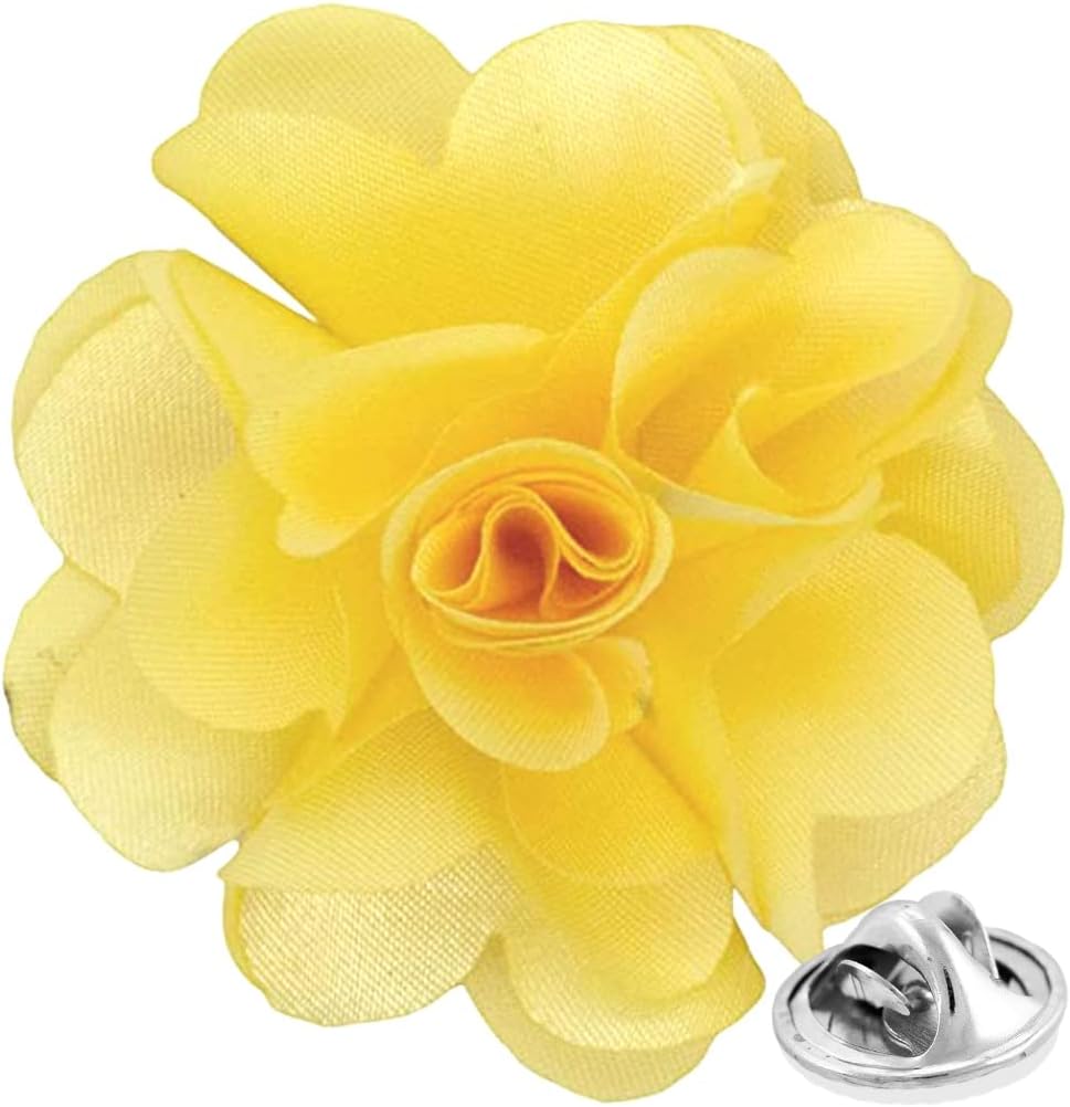Vittorio Vico Unisex Satin Solid Flower Lapel Pin