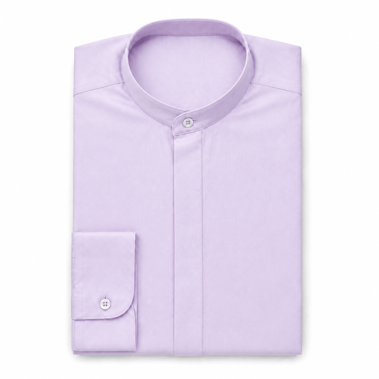 Banded Collar Dress Shirt, Lavender - Upscale Men's Fashion