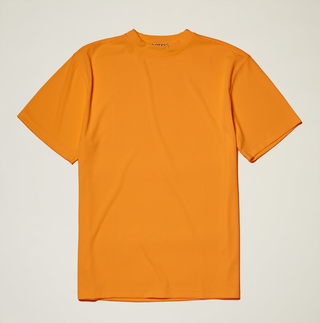 Men's melon ribbed crew neck short sleeve T-shirt