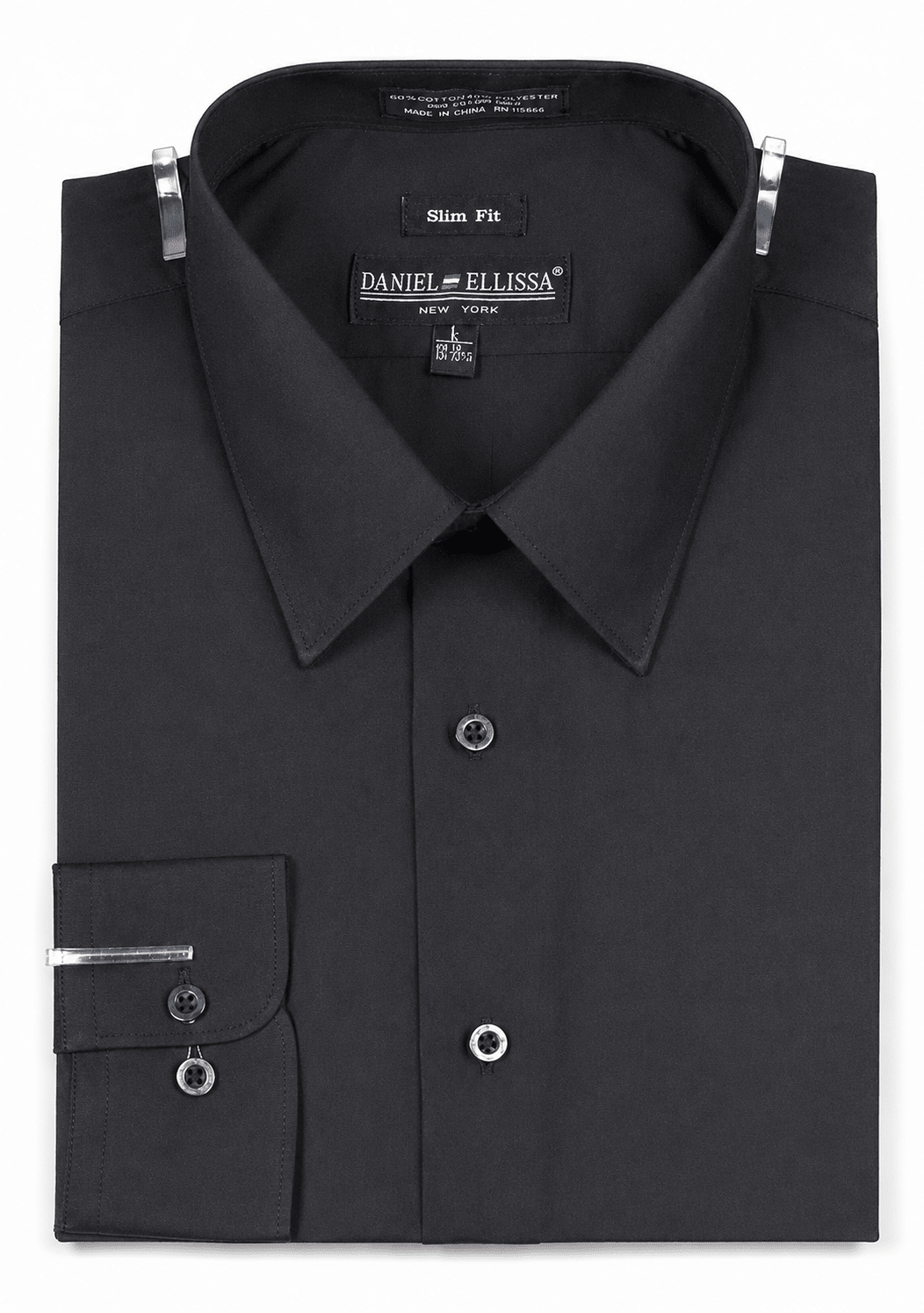 Men's Slim Fit Dress Shirt Color Black - Upscale Men's Fashion