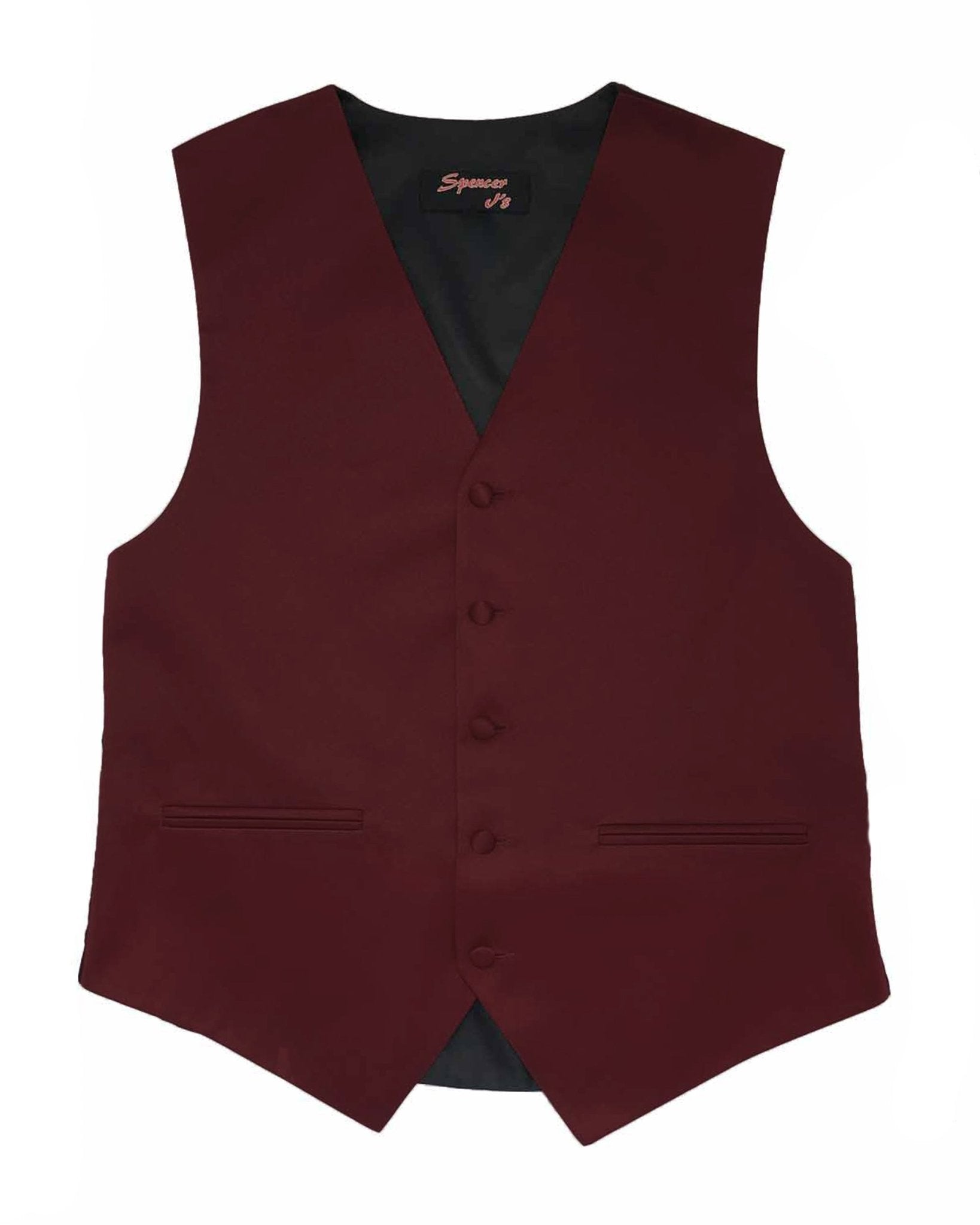 Men’s Burgundy Satin Vest - Upscale Men's Fashion